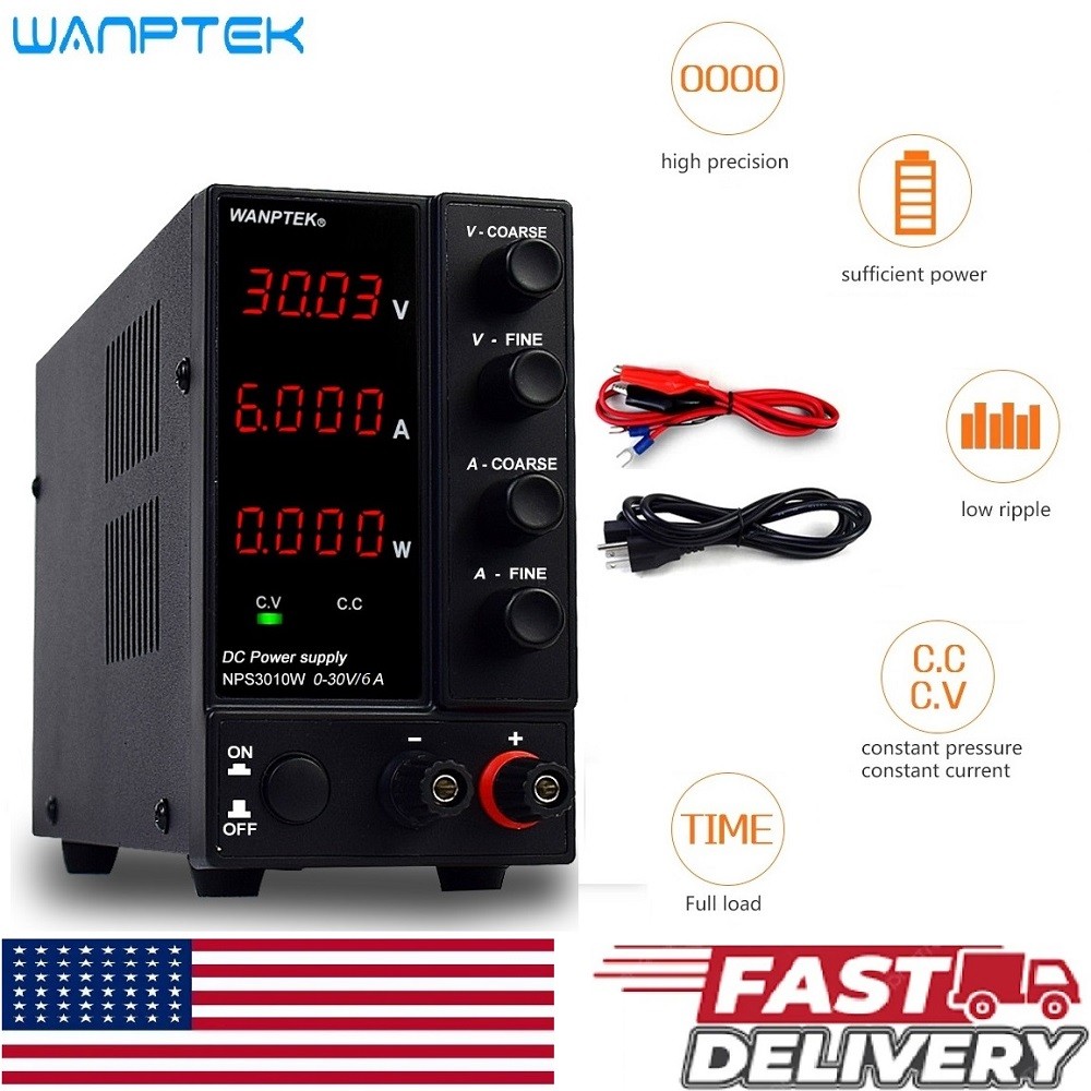Adjustable 0~30V 0~6A DC Power Supply Lab Variable Regulated High Precision Vol