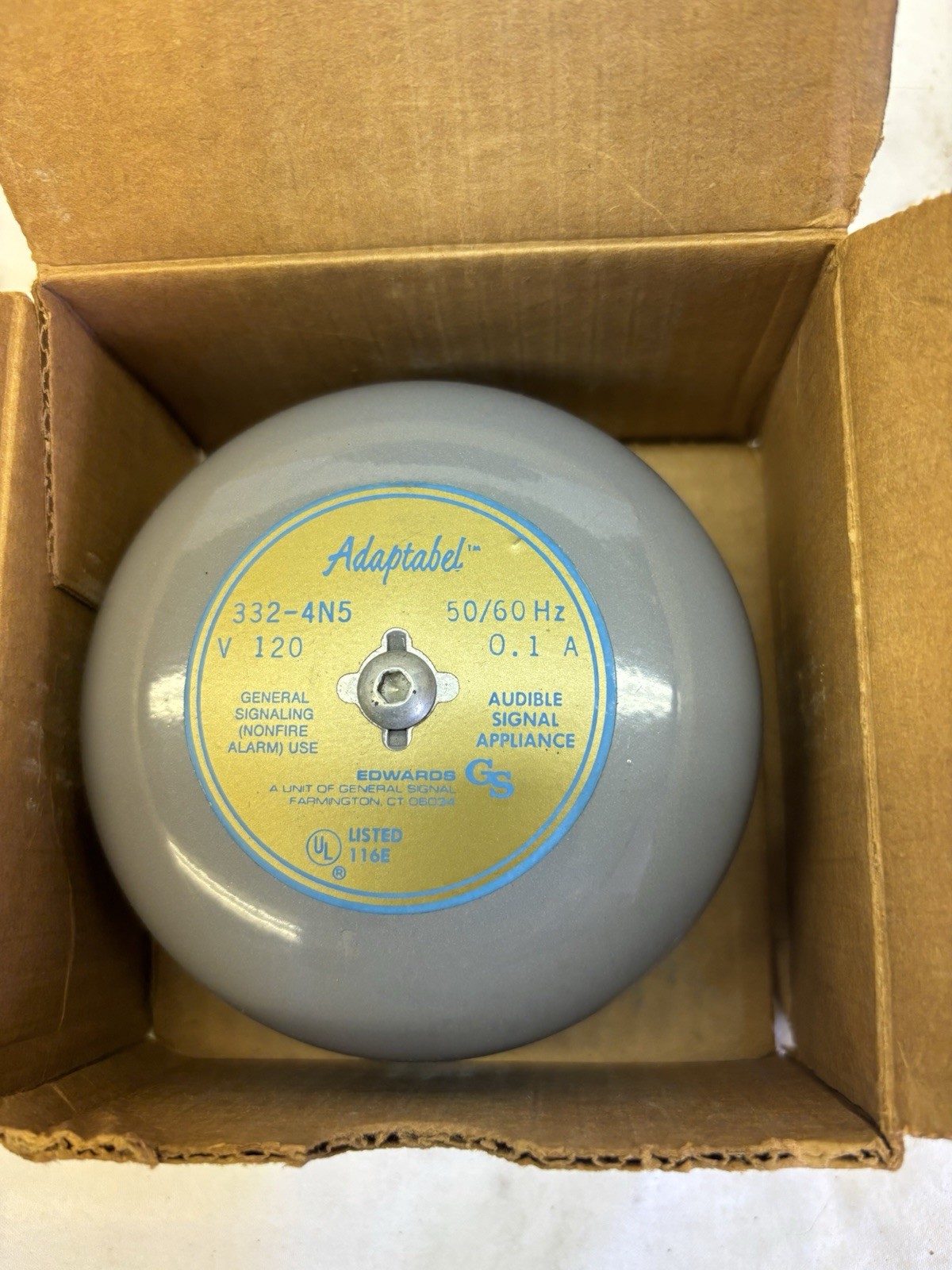 Edwards Signaling 340-4N5 ADAPTABEL Bell 120V 50/60HZ 4″
