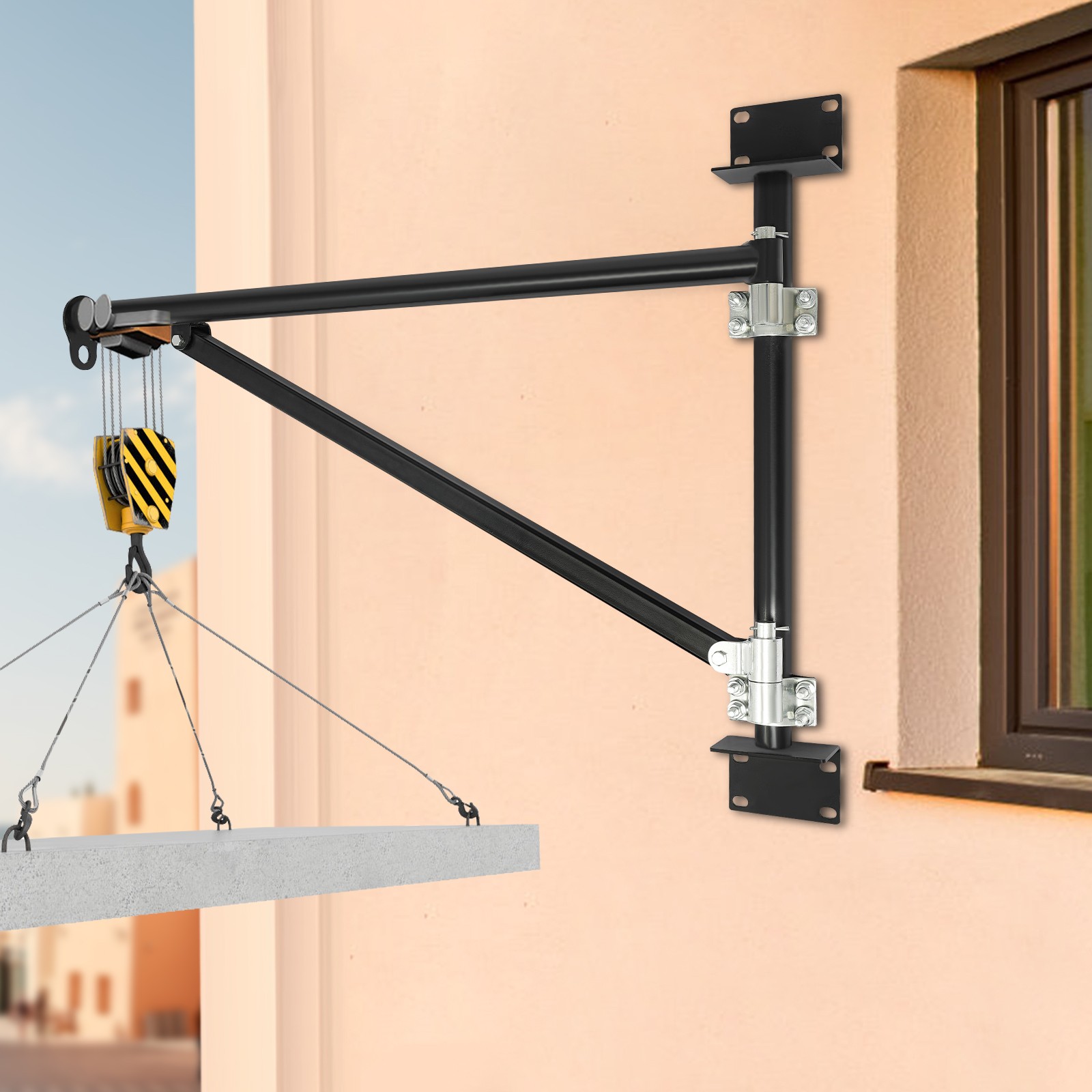 Wall Mount Crane Bracket, Alloy Steel Hoist Bracket, Crane Swing Arm with Pole