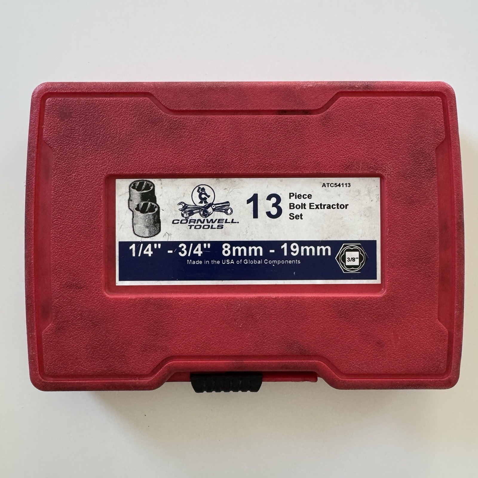 Cornwell Tools ATC54113 13 Piece 1/4″ – 3/4″ 8mm – 19mm Bolt Extractor Set
