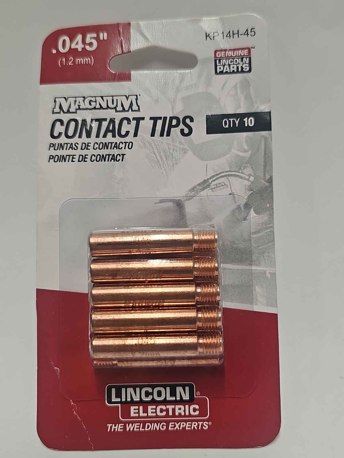 Lincoln Electric KP14H-45 Magnum Heavy Duty Contact Tips .045 10 Pack MIG New