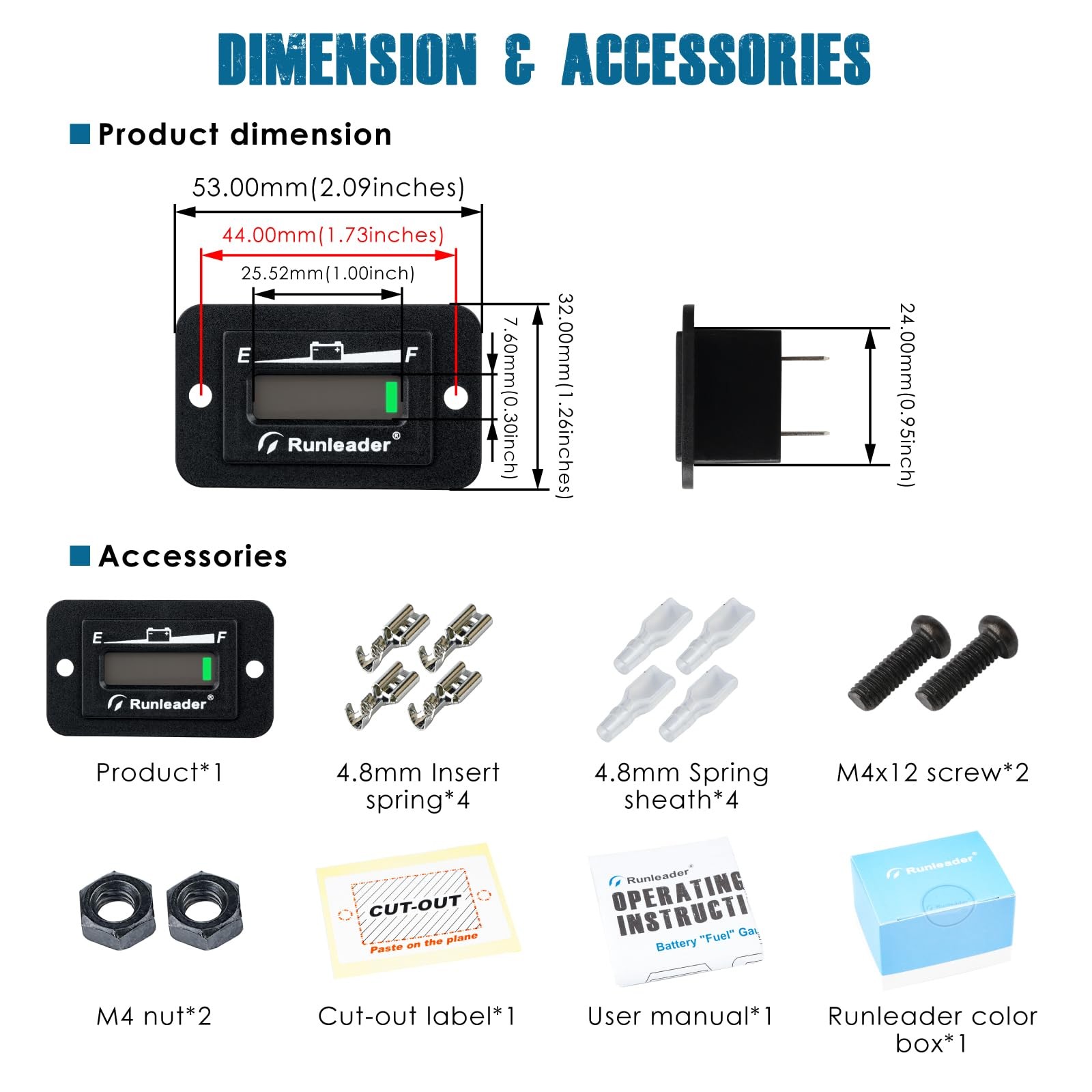 RL-BI027 Lead Acid Battery Level Monitor with Low Battery Alarm, DC 48V Unive…