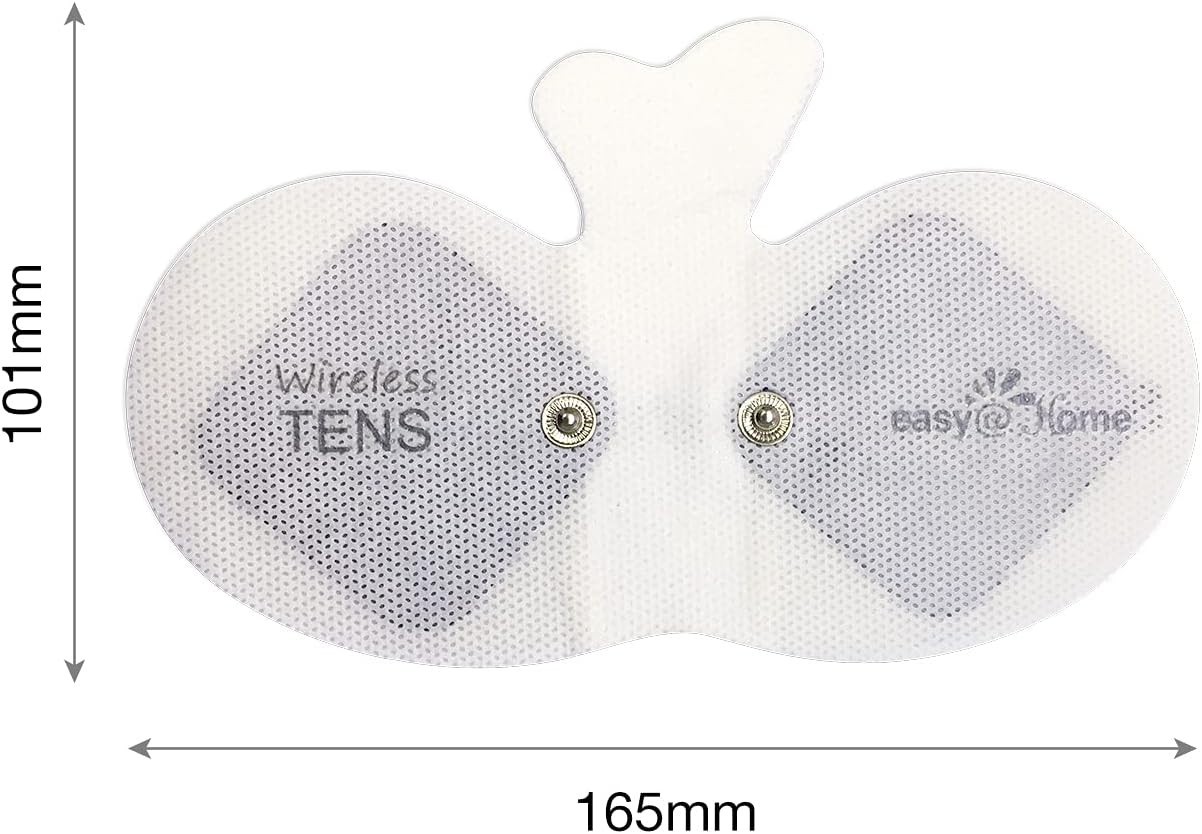 Easy@Home TENS Unit Wireless Reusable Electrode Pads 4-Pack 6.5×3 Pain Relief