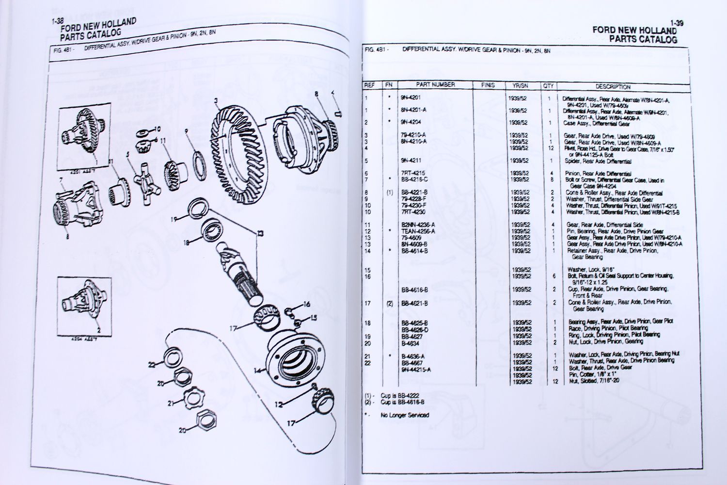 Ford 9N 2N 8N Tractor Assembly Parts Manual Catalog Book Exploded View 1939-1952