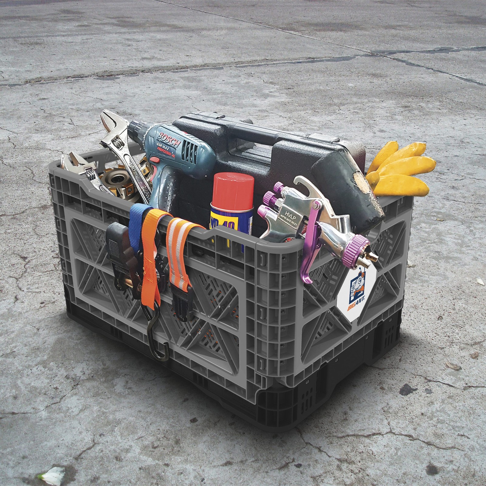 BIG ANT Collapsible Smart Crate, 23.8-Gallon, 265-Lb. Capacity, 16 9/16in.L x