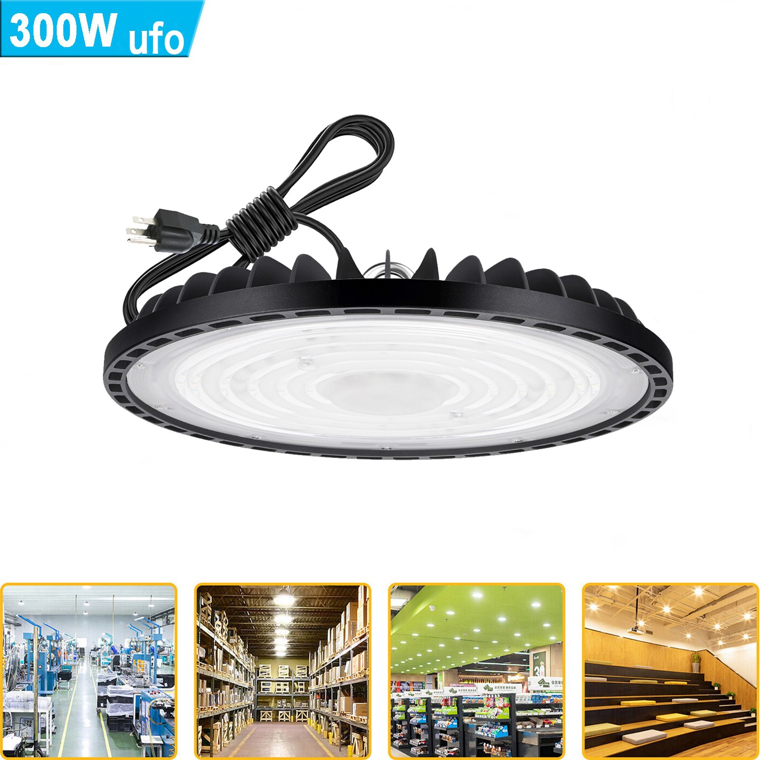 300W Led UFO High Bay Light Commercial Industrial Warehouse Factory Shop Light
