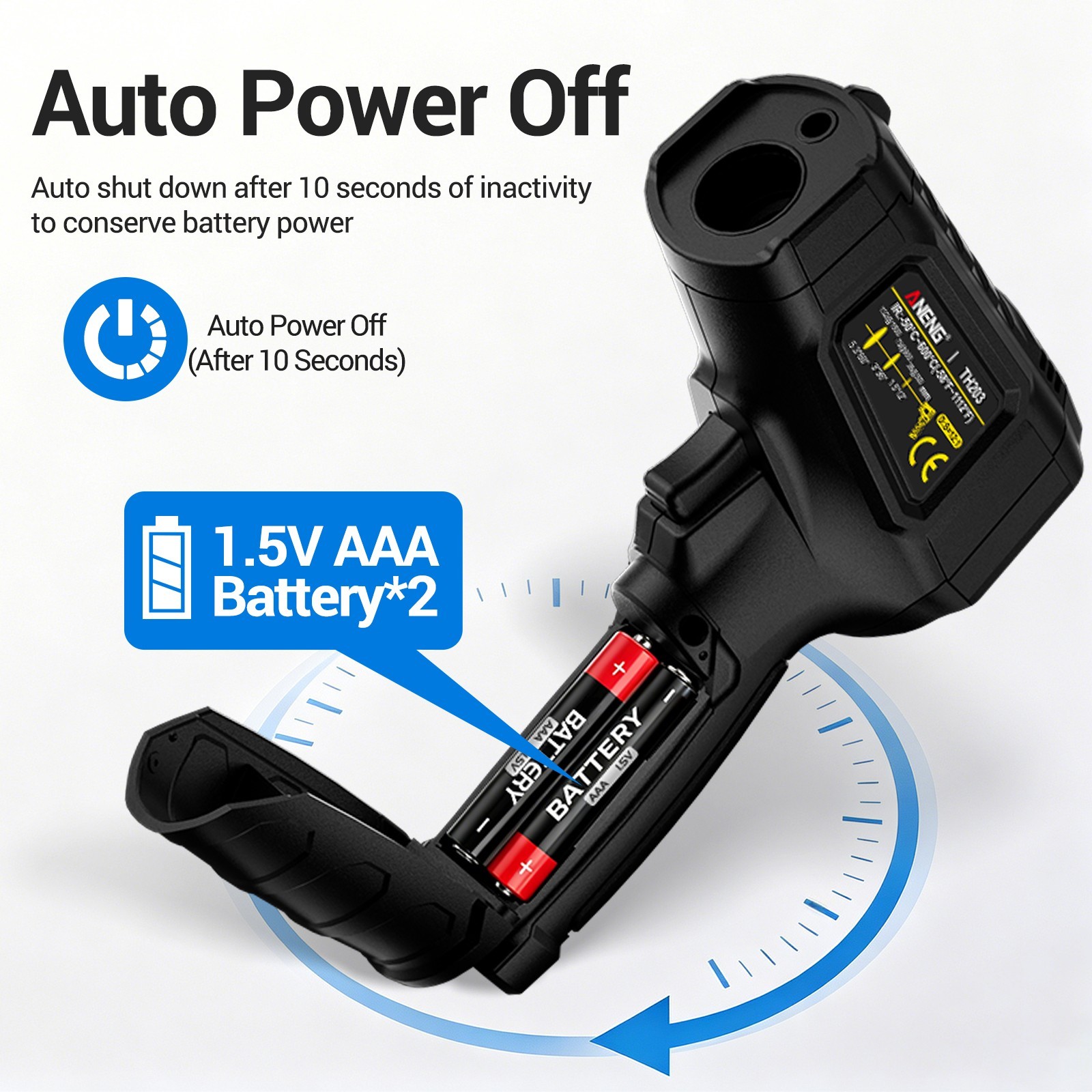 ANENG Infrared Thermometer Digital Laser Temperature Gun 12:1 IR Heat Meter Test