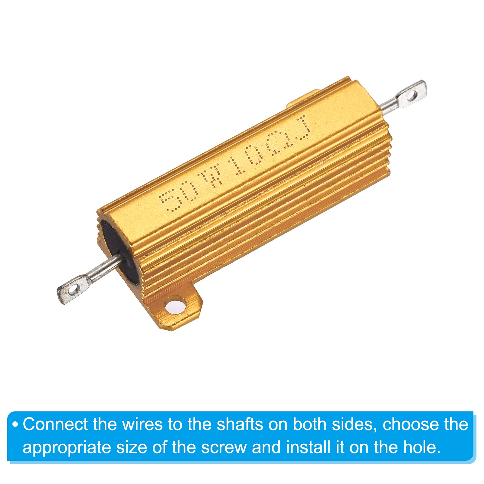50W 10 Ohm Aluminum Shell Resistor, 3Pcs Aluminum Housing Resistor