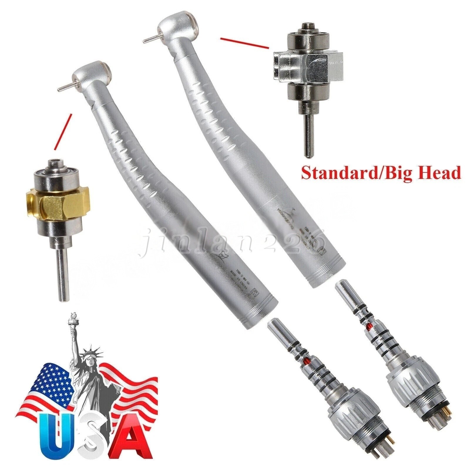 YABANGBANG Dental Fiber Optic LED High Speed Handpiece / LED Quick Coupler 4H/6H