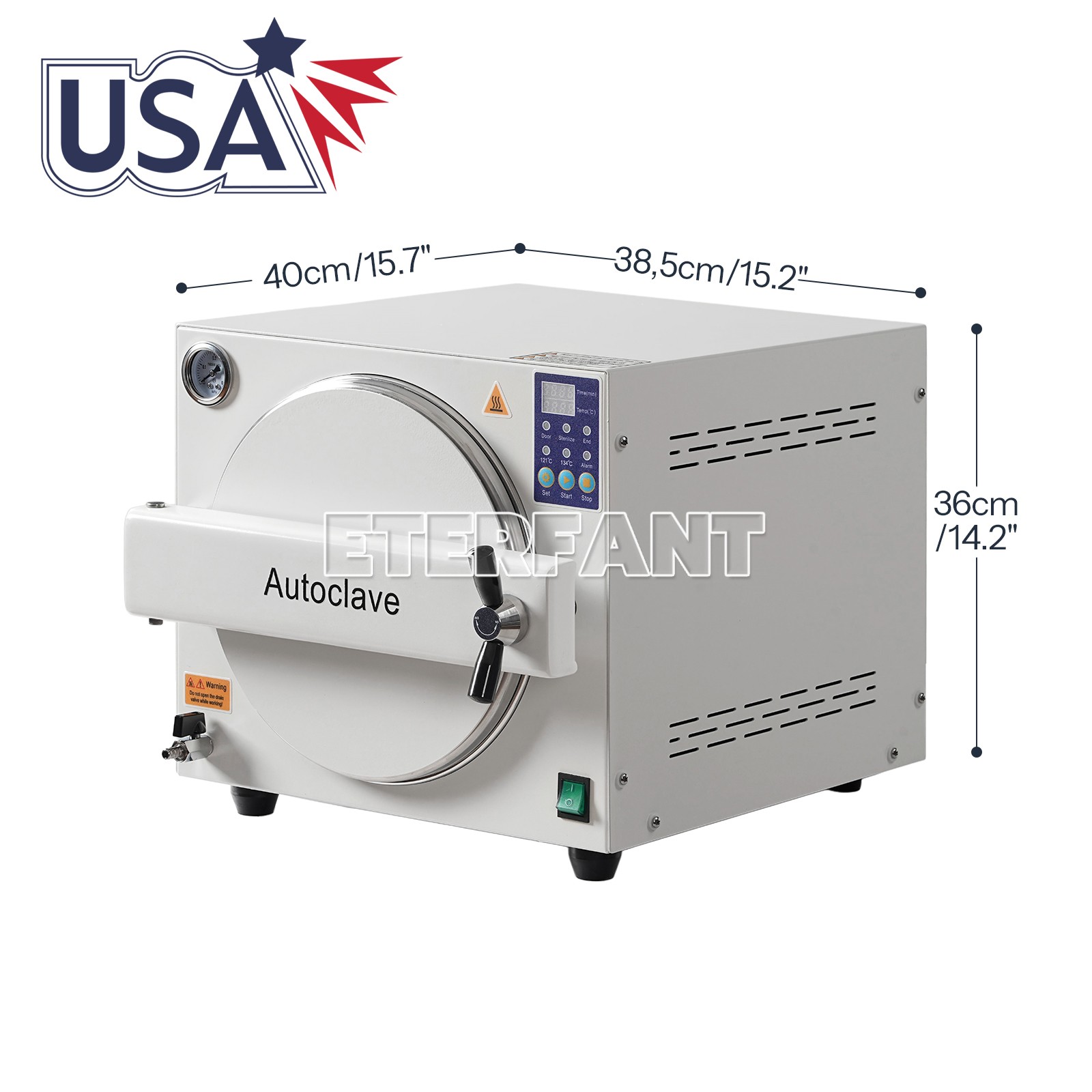 ETERFANT 18L Class N Dental Autoclave Steam Sterilizer Medical Sterilization