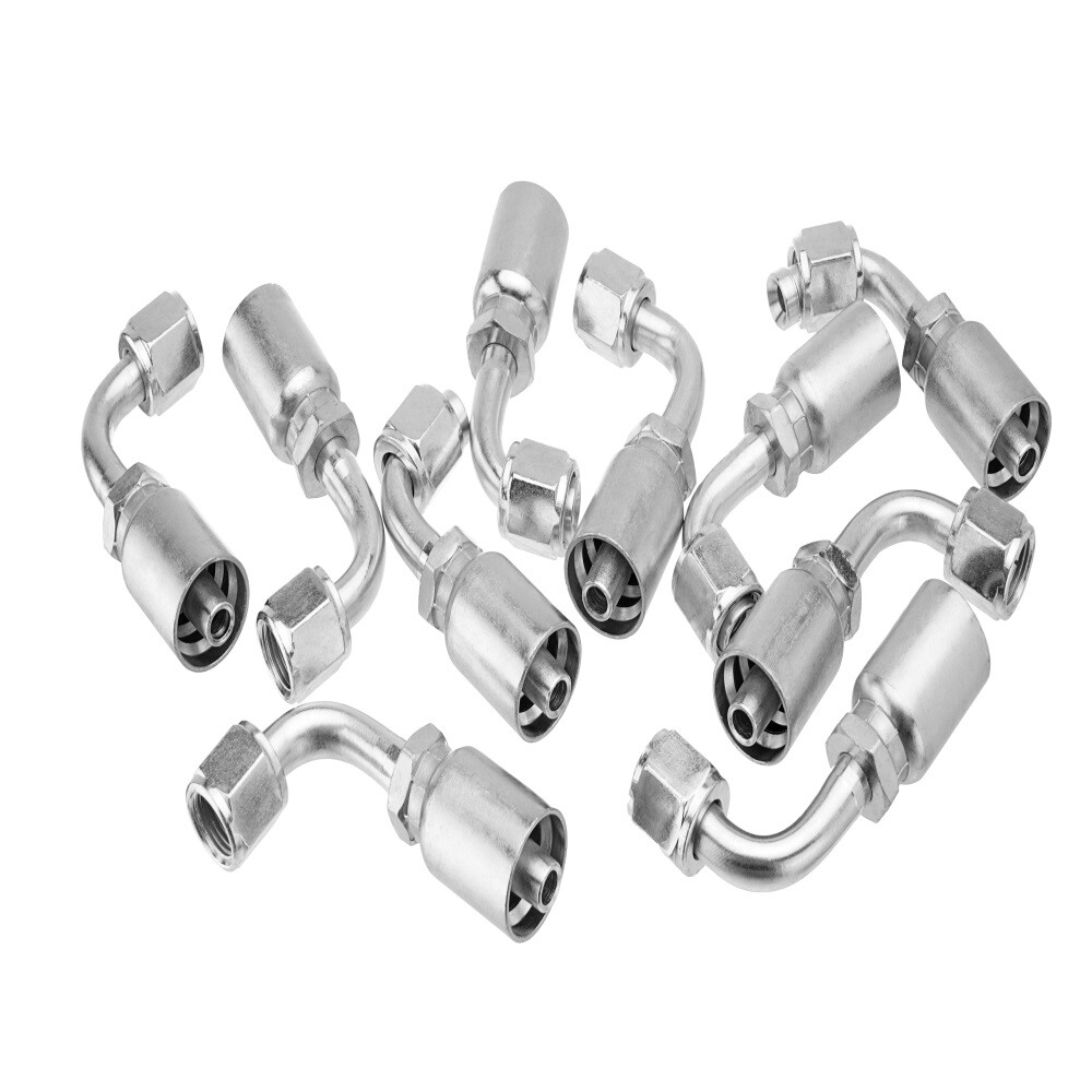 NEW 10x 13943 6-6 PK STYLE HYDRAULIC HOSE FITTINGS 3/8″ Hose 3/8″ FJIC 90 Degree
