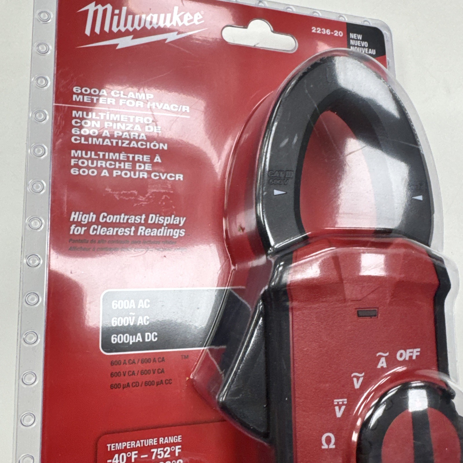 Milwaukee 2236-20 600A Clamp Meter For HVAC/R. ( V )