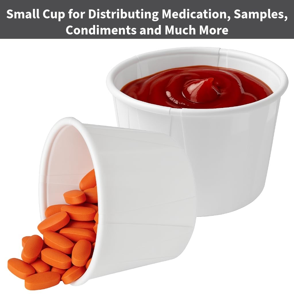 Paper Souffle Cups 0.75 oz (Pack of 250) – Disposable Portion Cups for Medici…