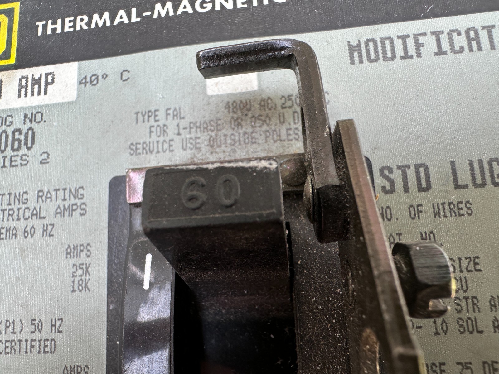SQUARE D Thermal Magnetic Circuit Breaker FAL34060 60 Amp