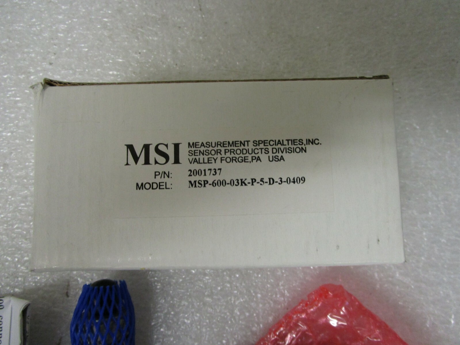 New! MSI Measurement Specialties Inc Sensor MSP-600-03K-P-5-D-3-0409 2001737