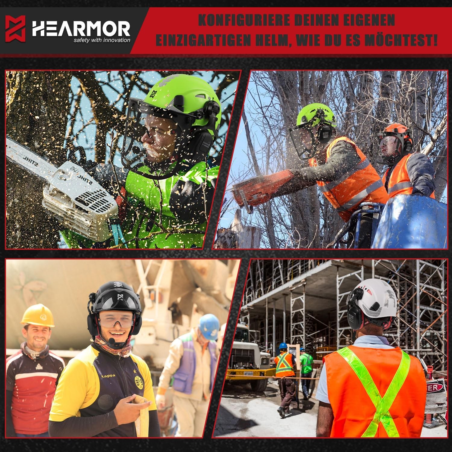 Safety Helmet EN397 Tested High Strength ABS Material, Double Visor for Fast…