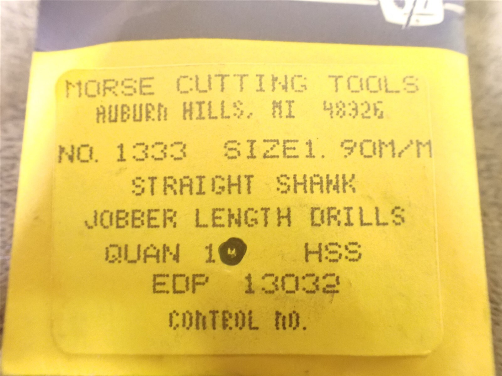 NEW Morse 13032 Jobber Length Drill 1.90mm HSS Drill Bits 10 Pack (BN408)