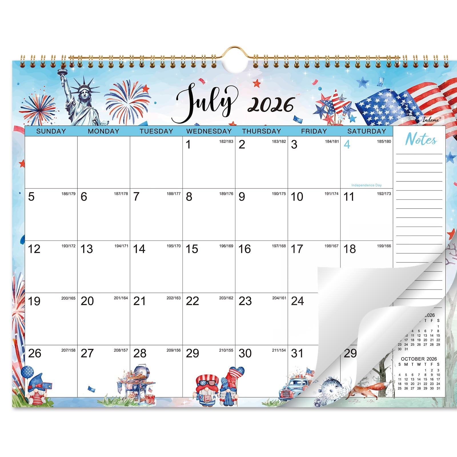 Calendar 2026-2027 – Wall 2026-2027, 18 Months 11.5″ x 15″, White