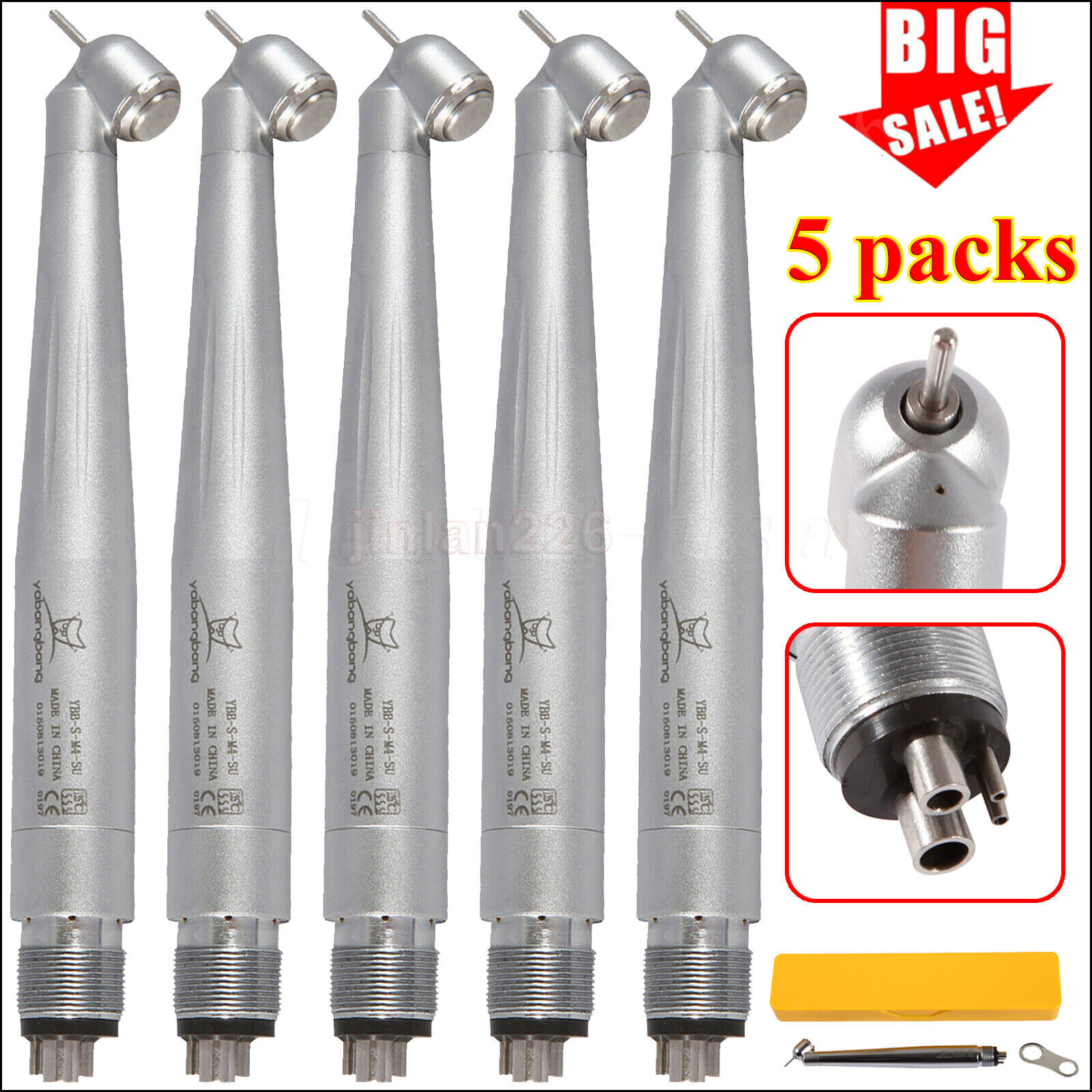 Dental 45 Degree Surgical High Speed Handpiece Push Button 4Hole yabangbang WCA4