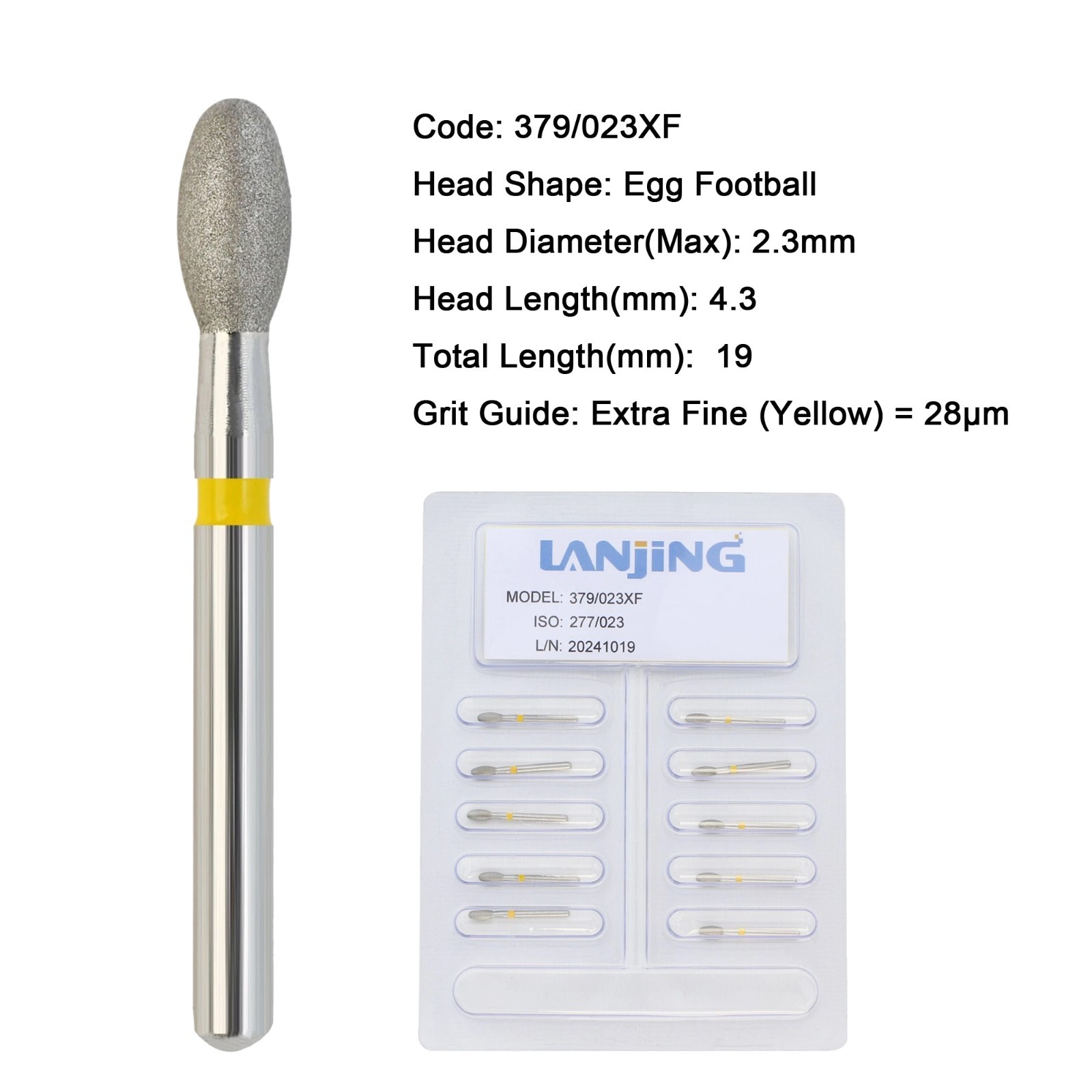 Dental Burs Diamond 330 Pear Egg Football Barrel High Speed FG 830/010 379/023