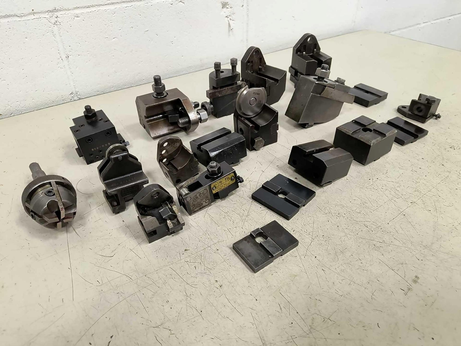 Pile of B&S & Somma Screw Machine Tool Holders Tool Post Circular Holders