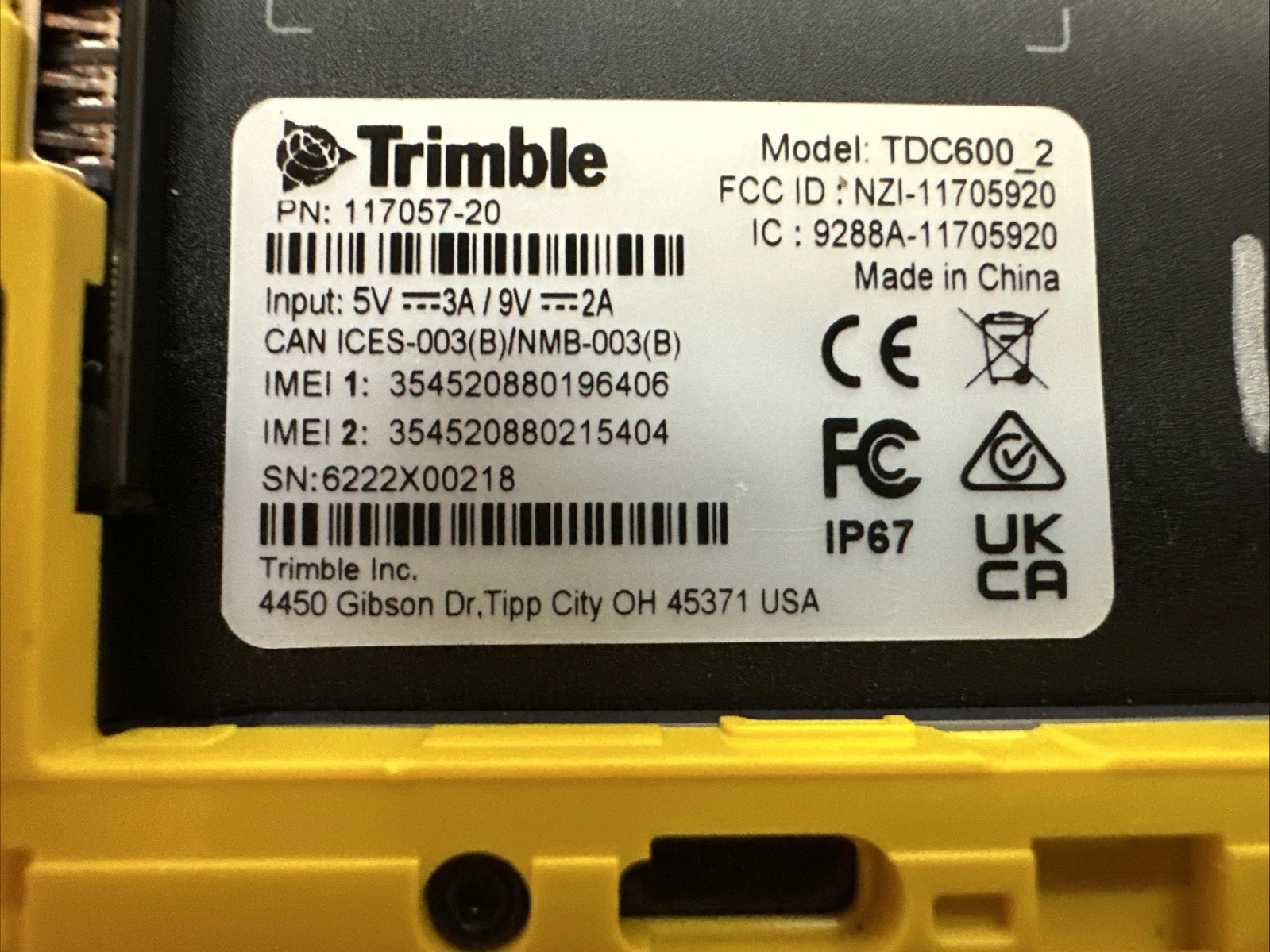 Trimble TDC600 Handheld Data Collector – Device & Battery Only – No Software