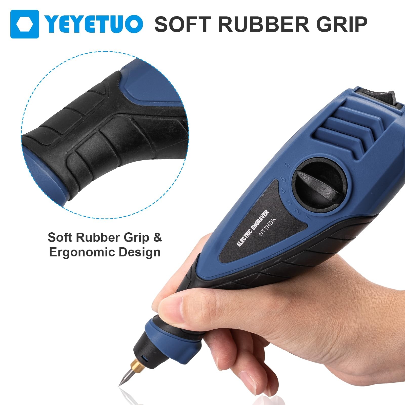 25W Engraving Pen, 6 Speed Power Engraving Tool, Handheld Engraver Pen with Tung