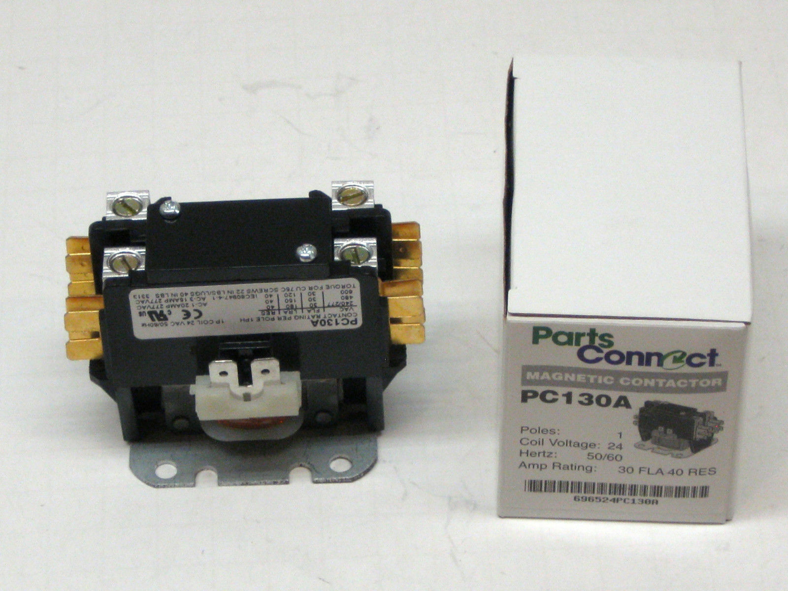 PC130A Single One 1 Pole 30 Amps 24 Volts A/C Contactor