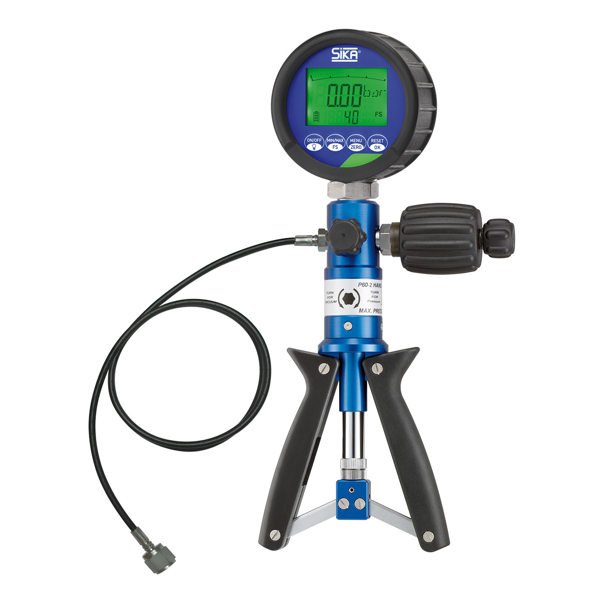 SIKA Digital Pressure Gauge–0.5% FS Accuracy, 0/5800 psi (0/400 bar), E2-0400