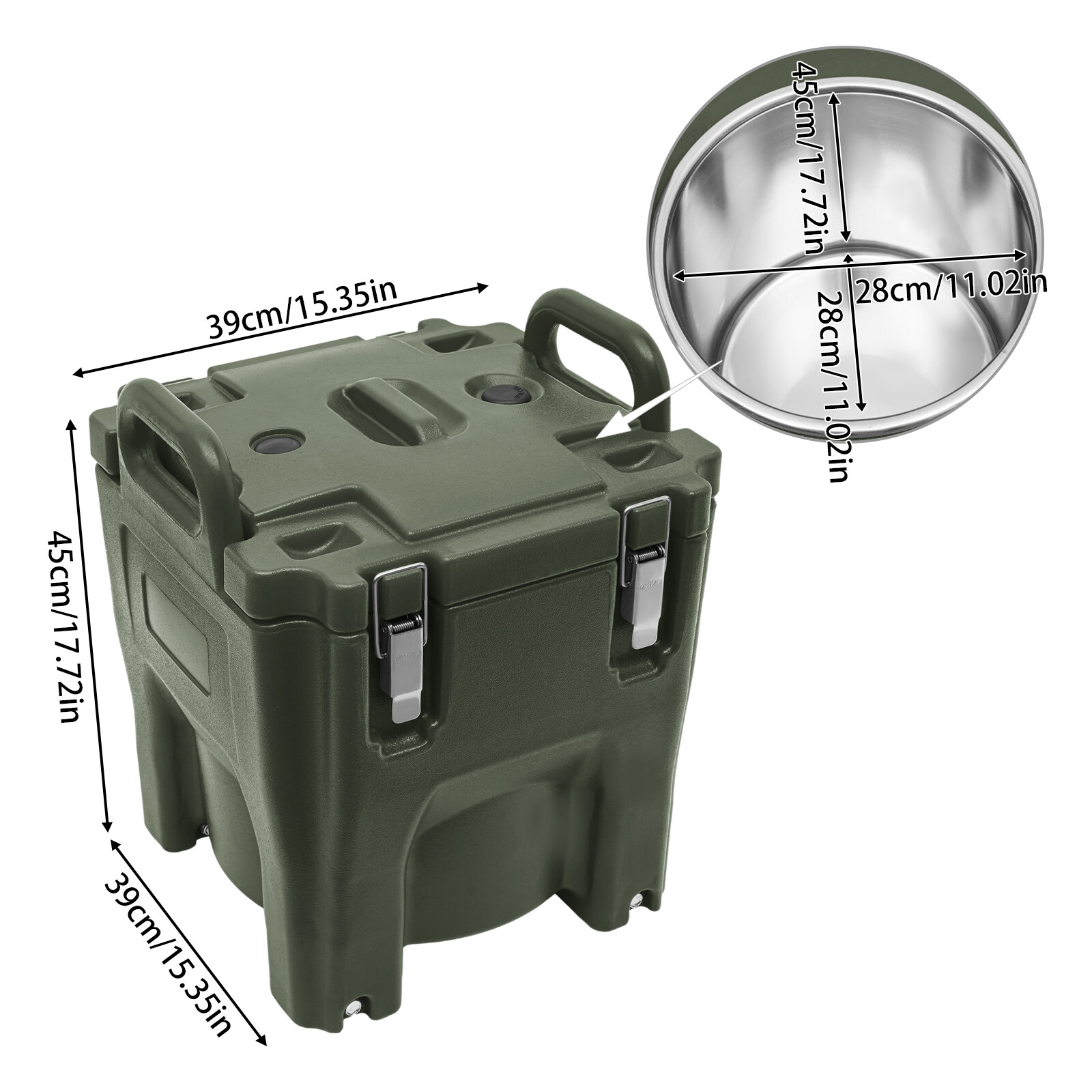 20L/21.13Qt Insulated Food Carrier Stainless Thermos Bucket Food Pan Carrier ﻿