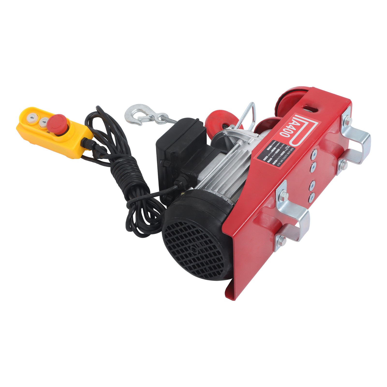 110V Electric Hoist 880lbs Crane Winch with Wired Remote Control 850W