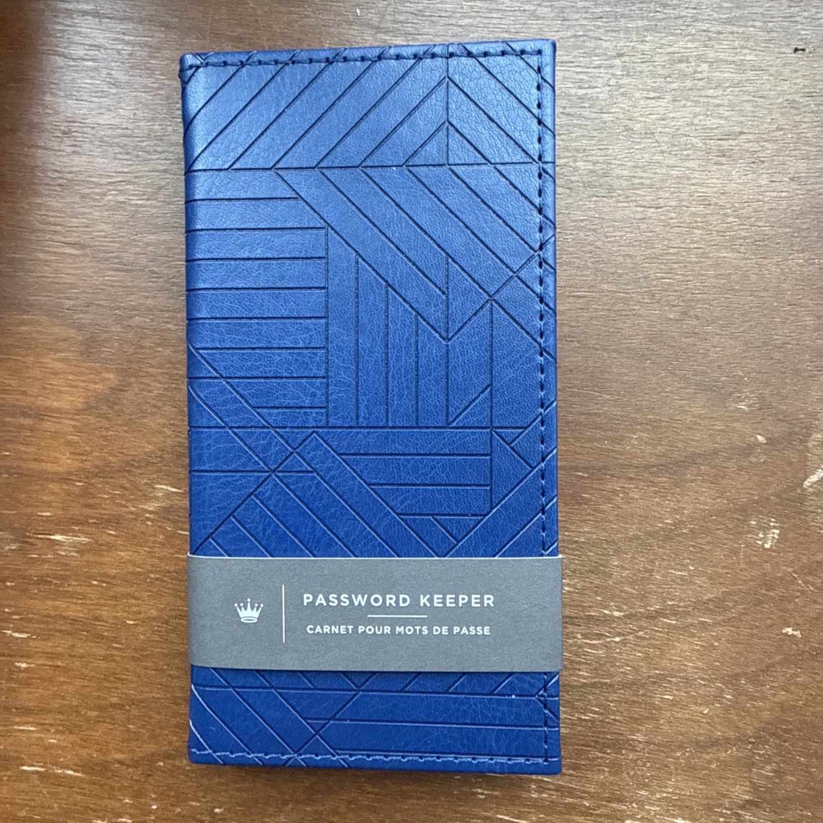 Hallmark Geometric Blue Faux Leather Password Keeper Tabbed 3.25″ x 6.25″ New