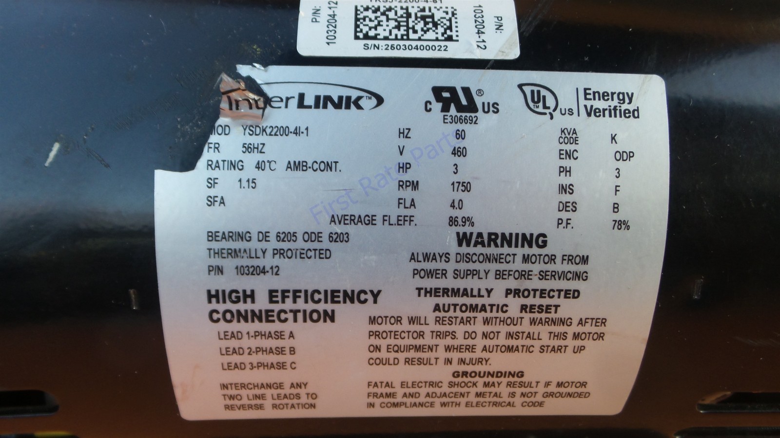 Lennox 16P91 Blower Motor 103204-12 79W69 103204-05 YSDK2200-4l-1 Interlink NEW