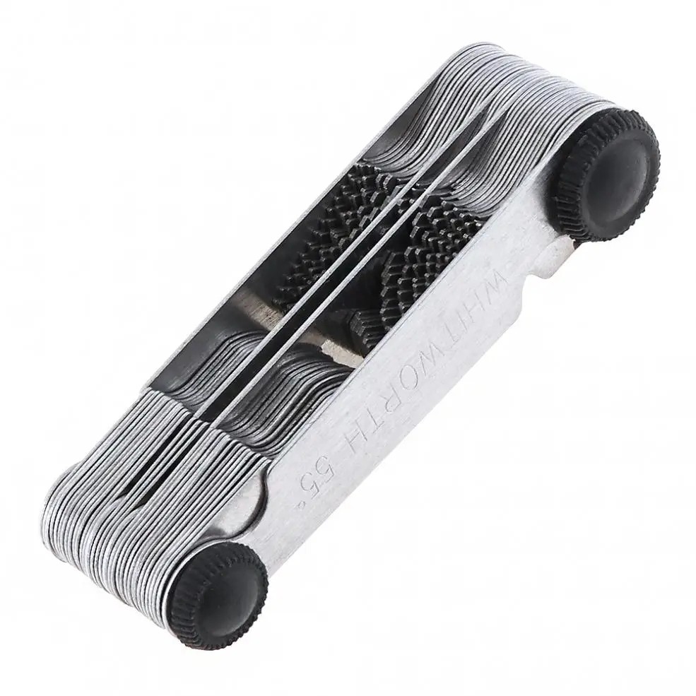 Pitch Cutting Gauge Stainless Steel Screw Thread Pitch Gauge Measure Tool Set