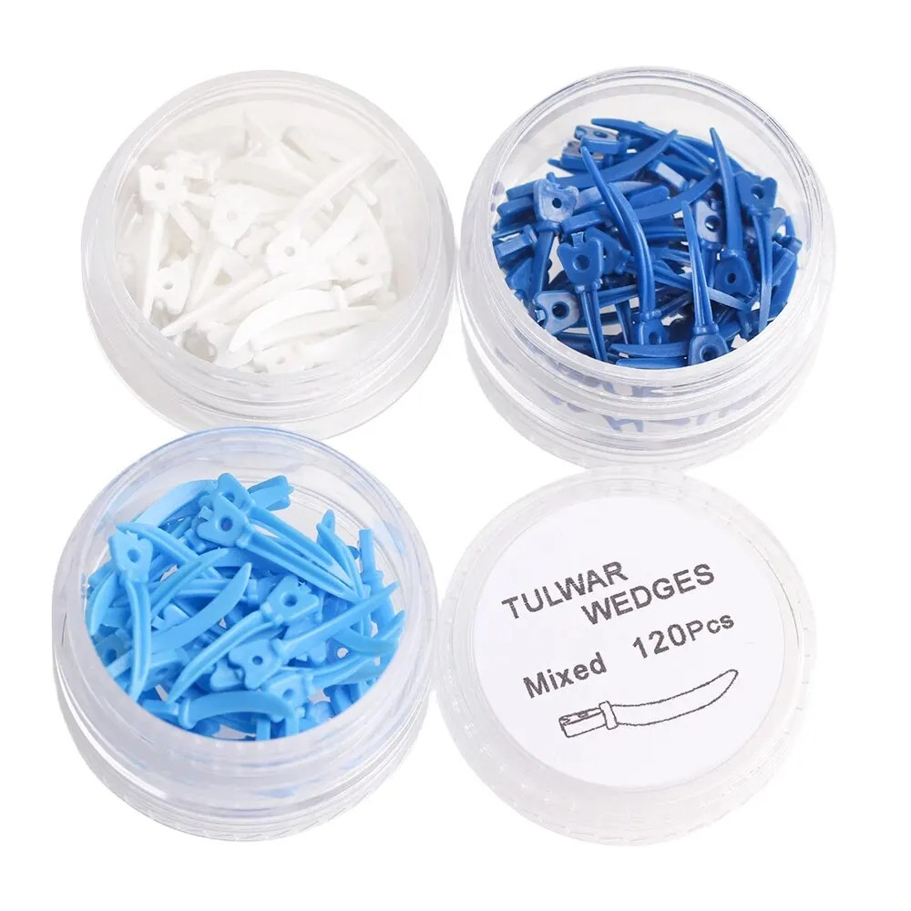 Dental Tulwar Wedges Sectional Matrix System Disposable Plastic Diastema Wedges