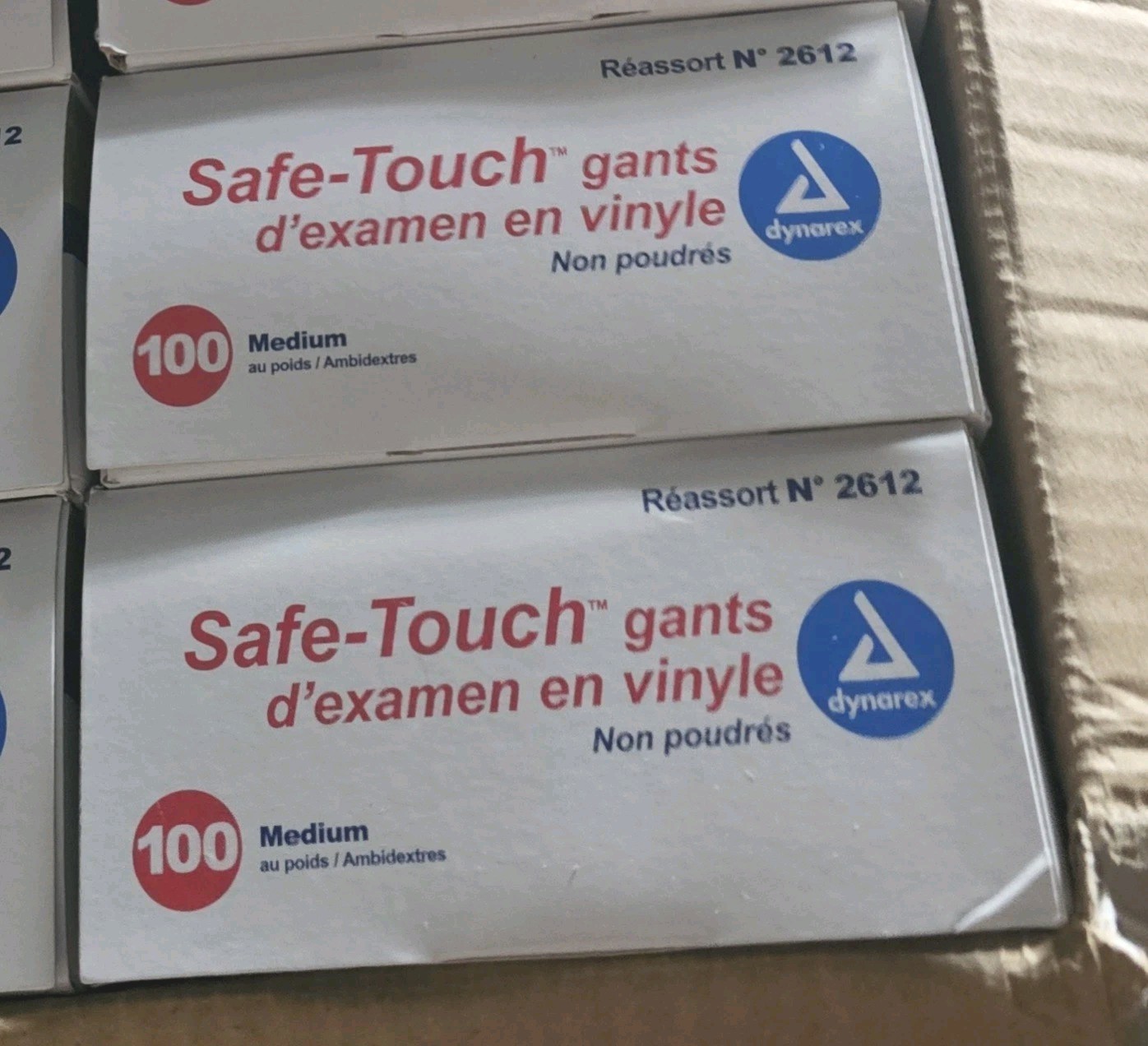 Dynarex Safe-touch Vinyl Exam Gloves, Powder Free, Medium, 10 Box Of 100 Gloves,