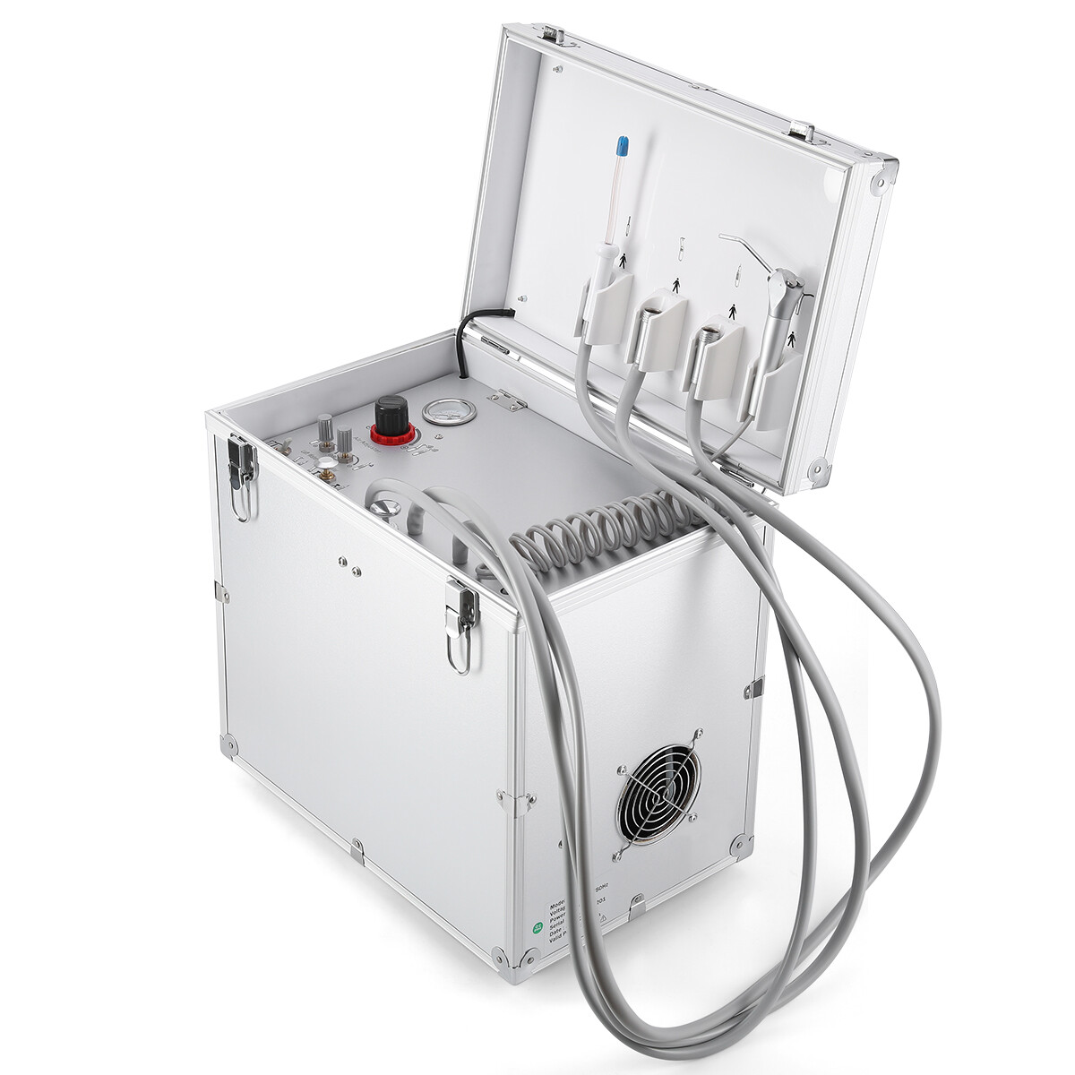 Portable Dental Delivery Unit Suction Air Compressor Rolling Case 4hole / Cart