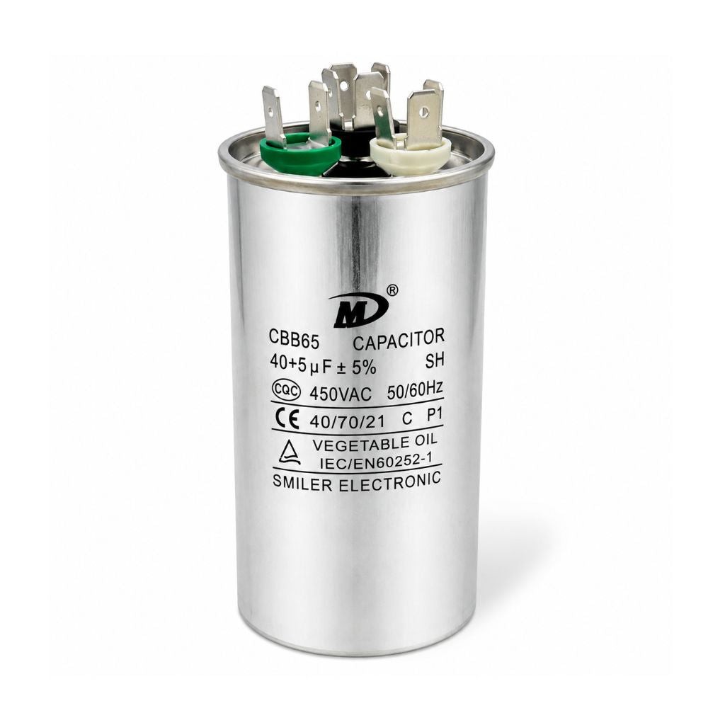 6 Pk – Air Conditioner Capacitor 40+5 uF (MFD) 370 or 440 VAC Dual Run Capacitor