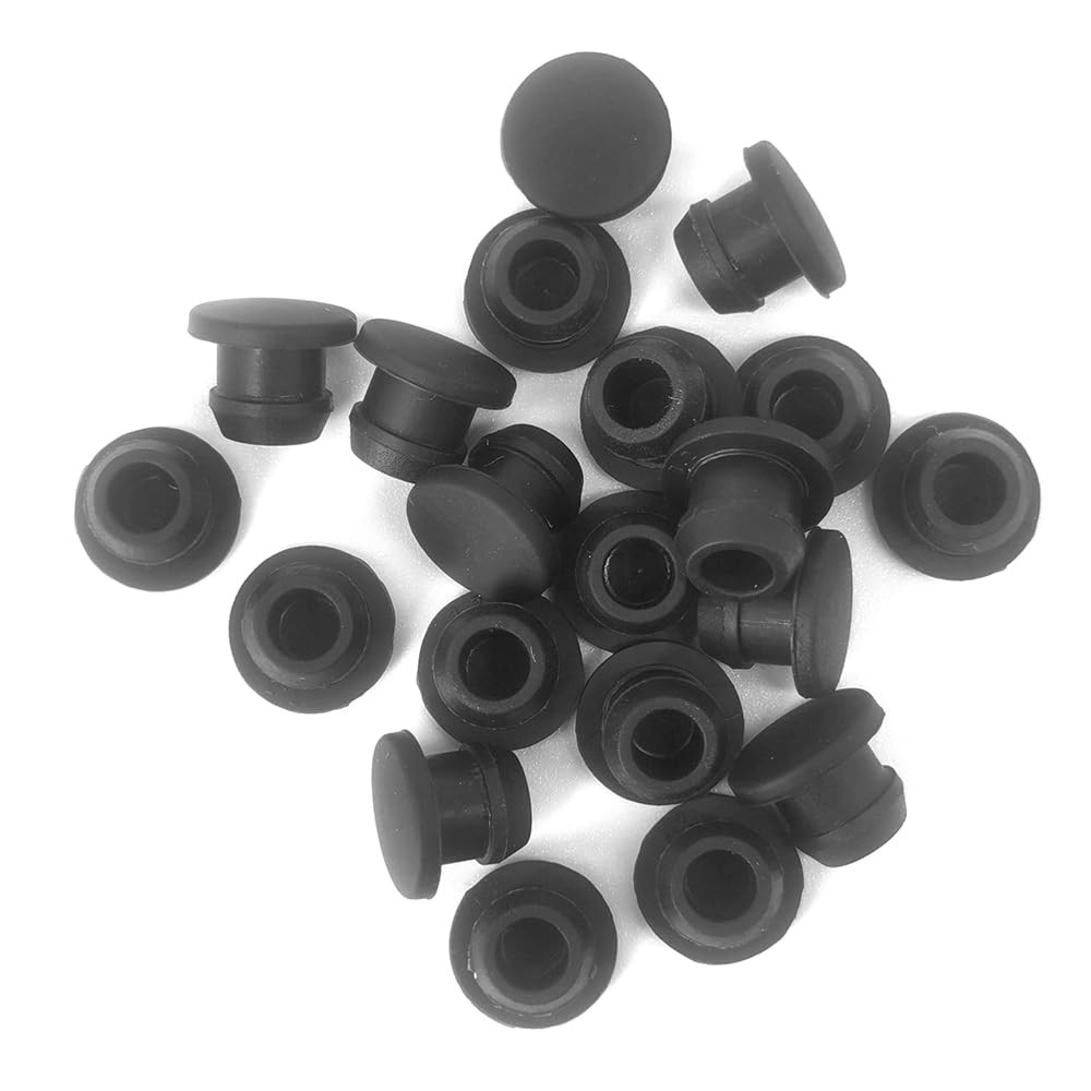 Rubber Plugs, Waterproof & Sealing, 6mm/0.24 Inch Diameter Black – 20 Pack