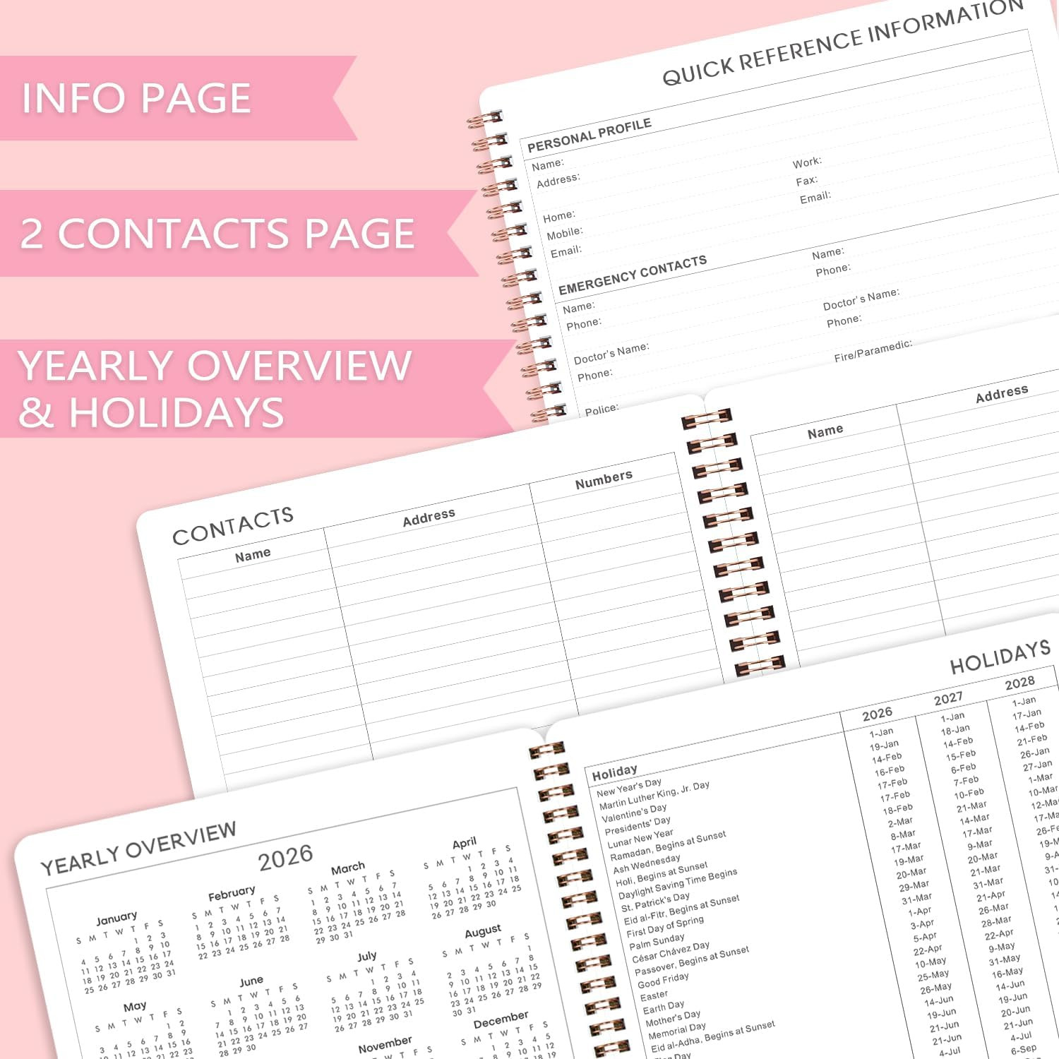 2026 Planner – Jan. 2026 – Dec. 2026, 8″ x 10″, 2026 Planner Weekly and Monthly