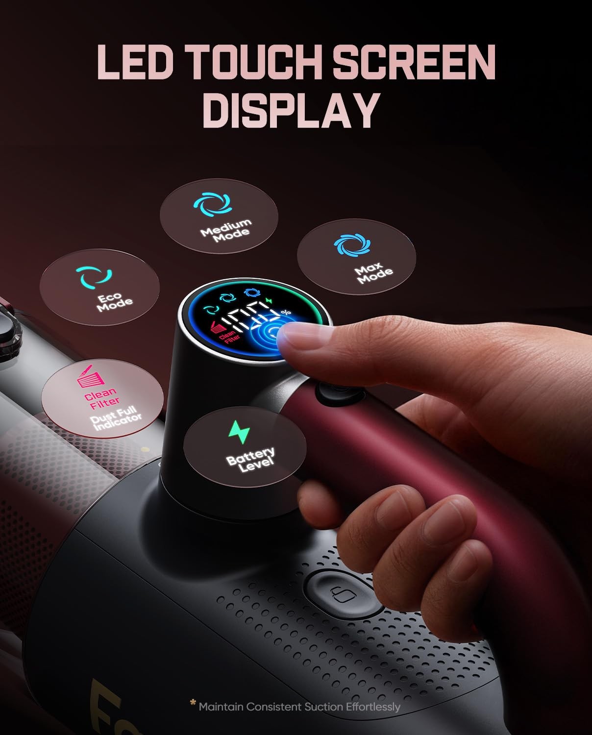 Fanttik Cruise V11 APEX Handheld Vacuum Cordless, 4-in-1 Cleaner Red