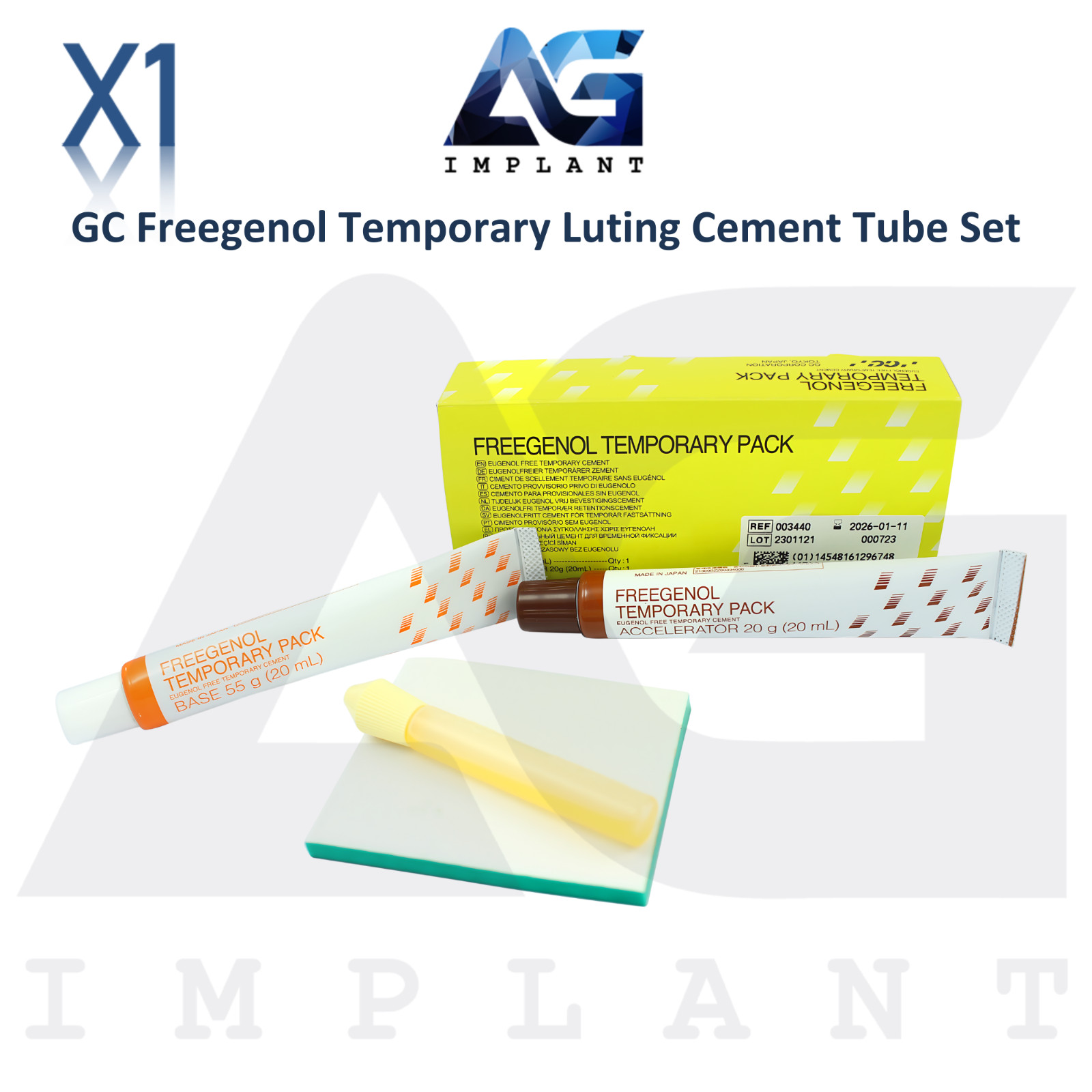 Dental Freegen0l Temporary Luting Cement Tube Set Handmix Self Cure Restorations