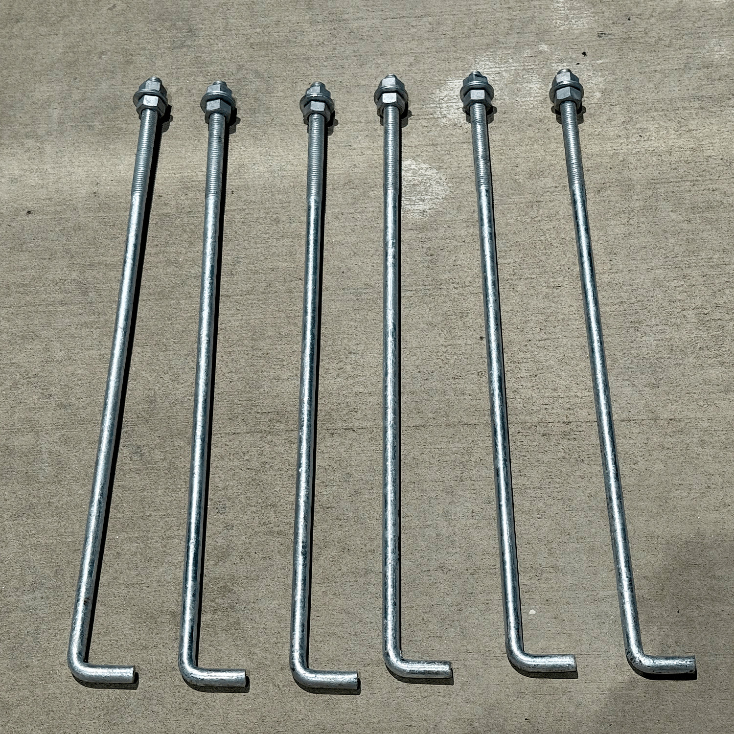 Sandbaggy 5/8″ x 24″ Threaded Concrete Anchor L-Bolts – Hot Dipped Galvanized