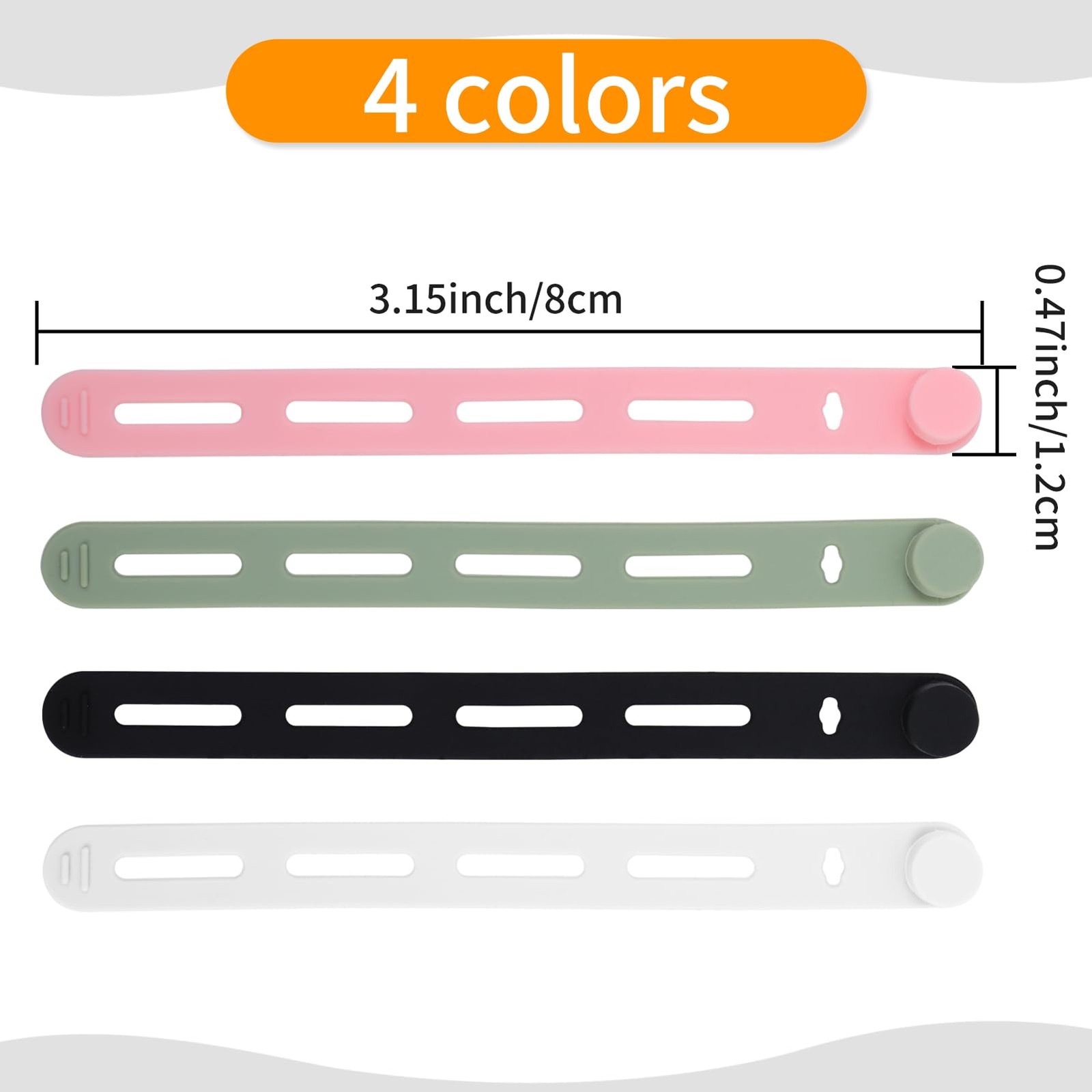 10-Pack Reusable Silicone Cable Ties, High-Elasticity Wire Earphone Cord Orga…