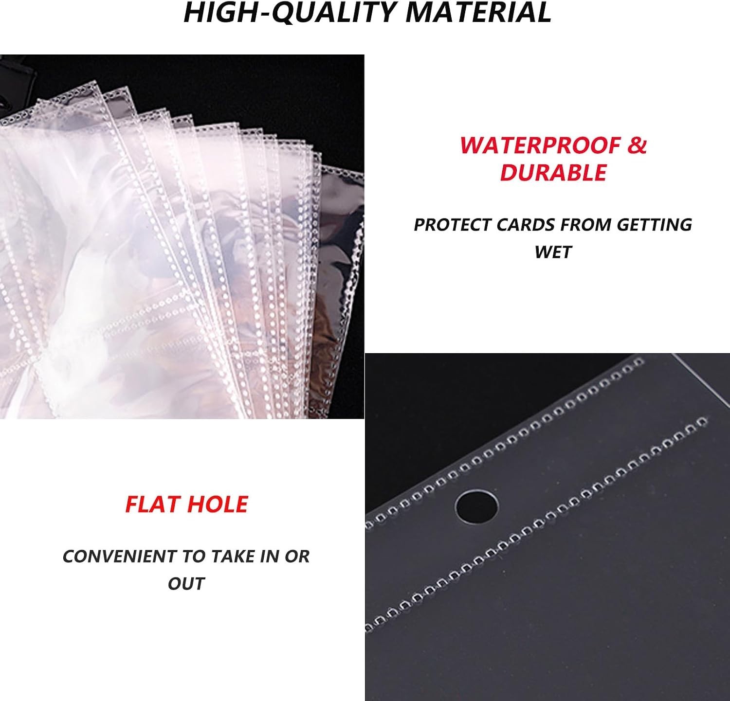 50 Pack 400 Pockets 2.5×3.5 Trading Card SleevesA5 Binder 4 Pocket Card Sleev…