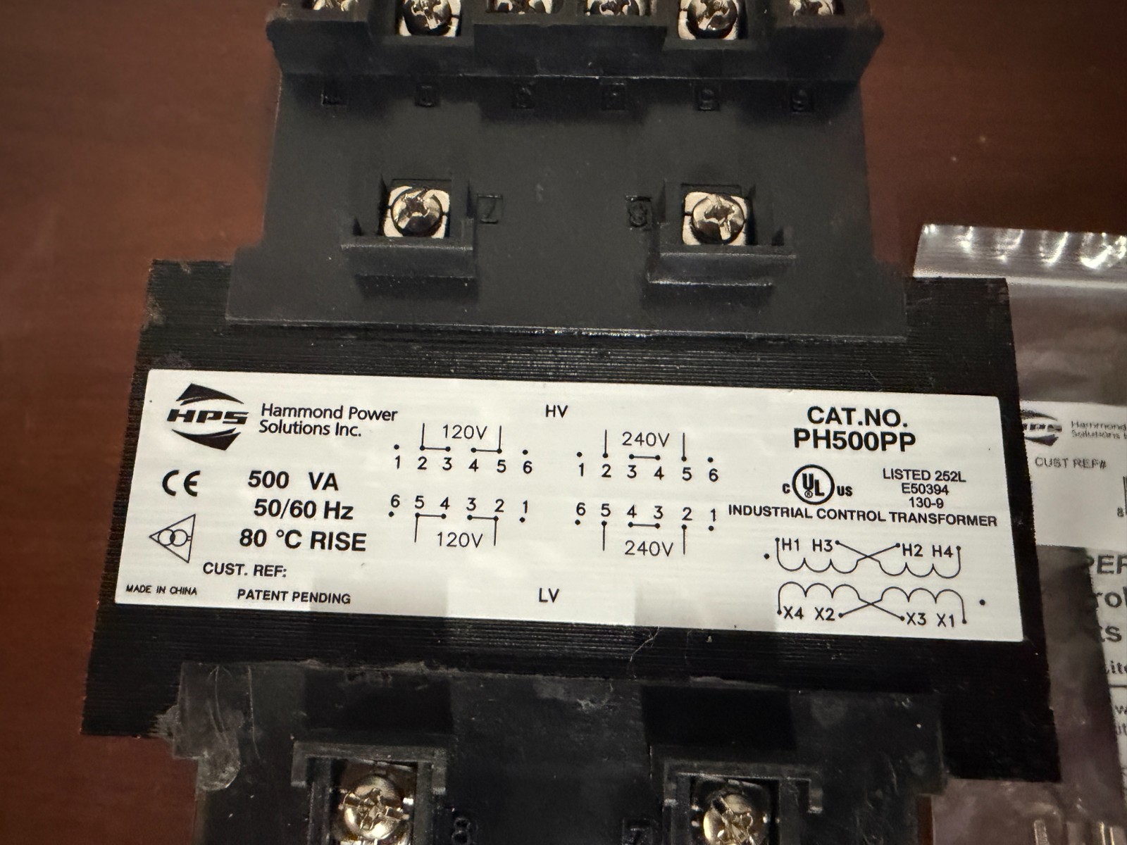 Hammond Power Solutions PH500PP Transformer 500VA 120/240VAC