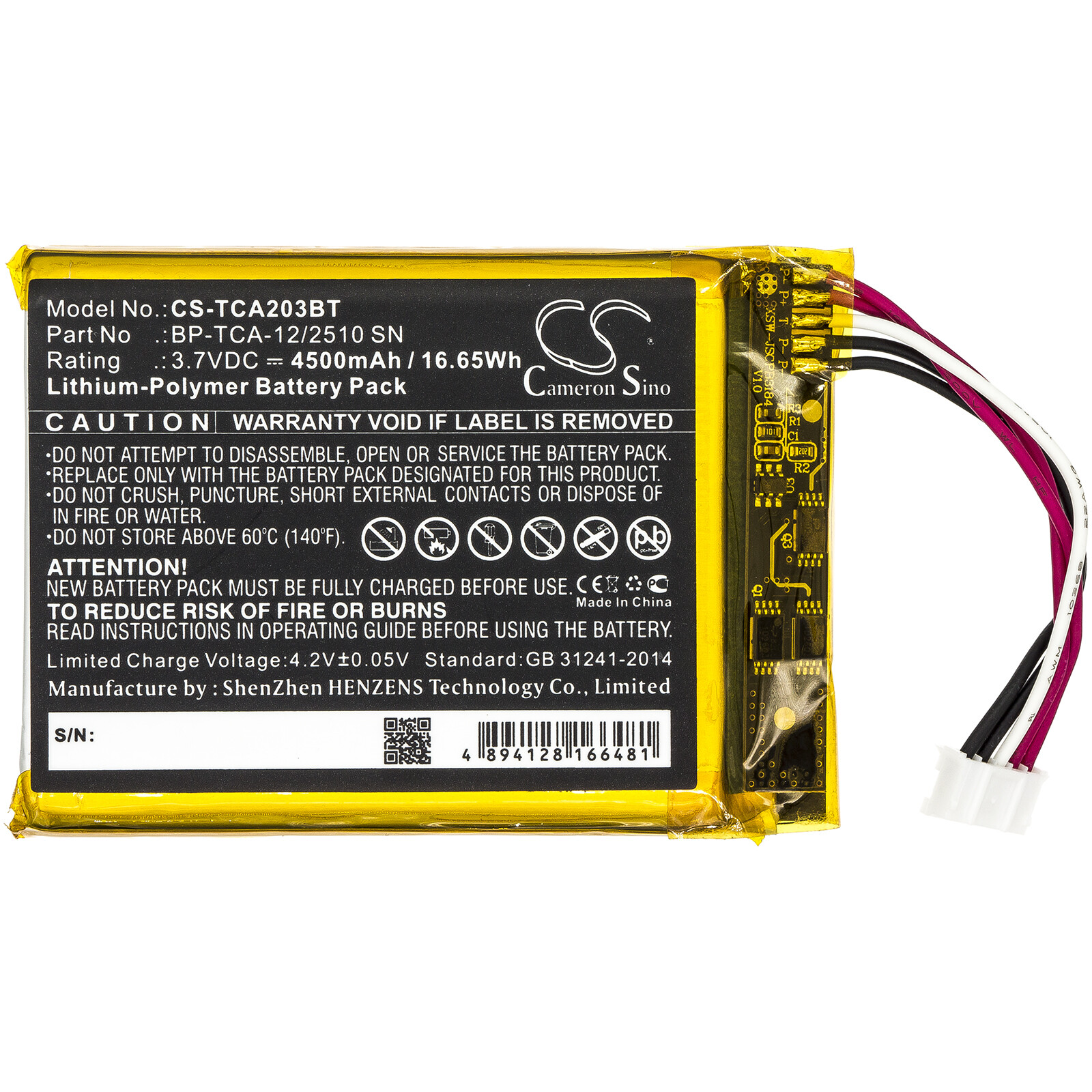 4500mAh Battery For Technicolor TCA203;for Xfinity Home Security Touch Screen