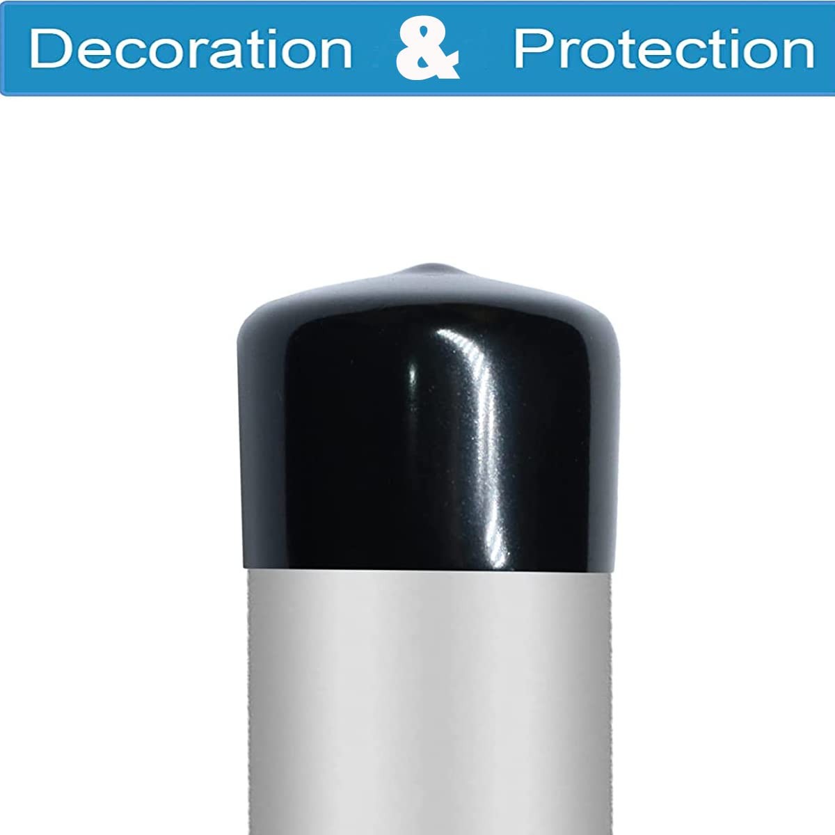 2″ (50 mm) Rubber End Caps Soft PVC Plug Thread mm), Black
