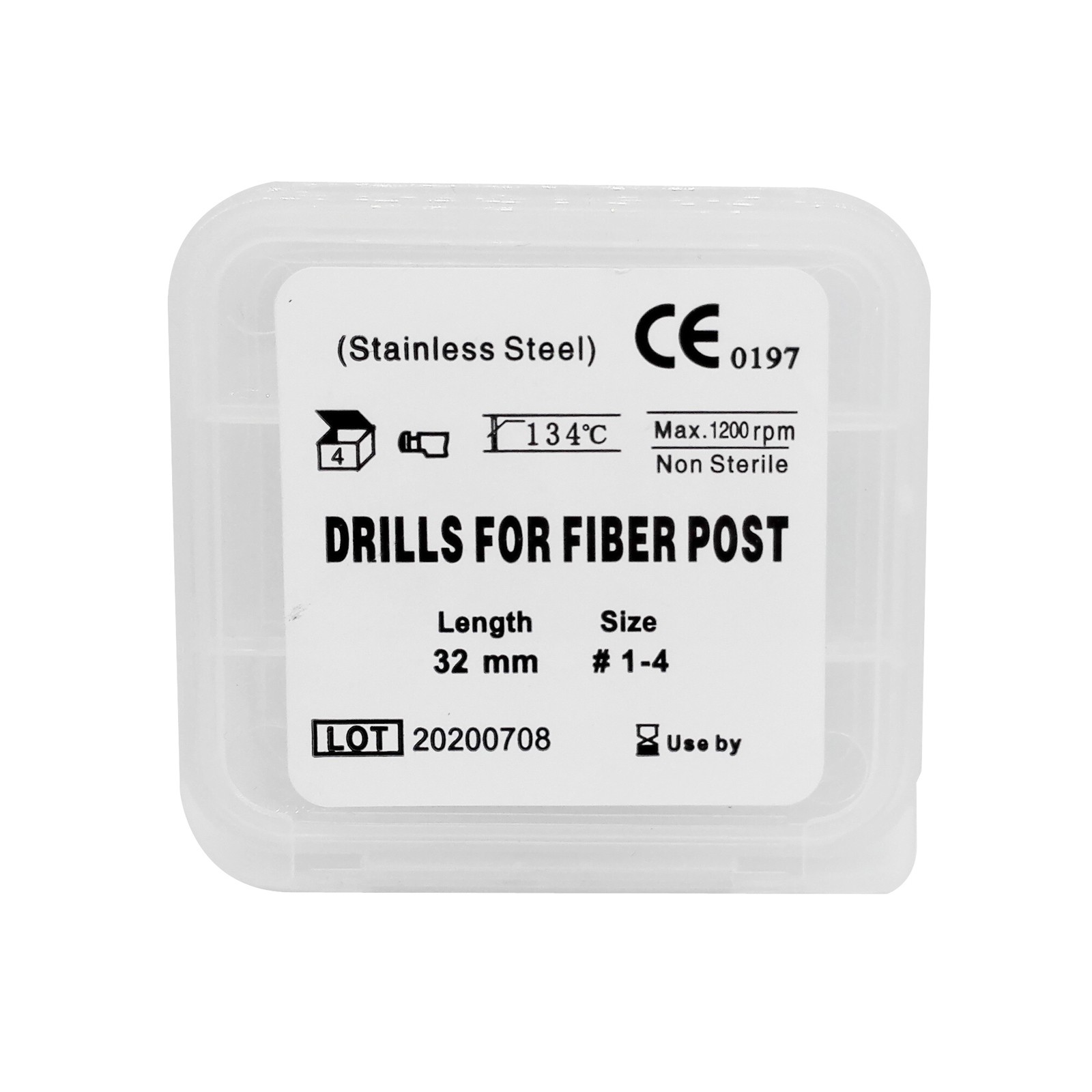 1 Pack Dental Screw Drills For Fiber Post Endodontic Stainless Steel 32mm #1-4
