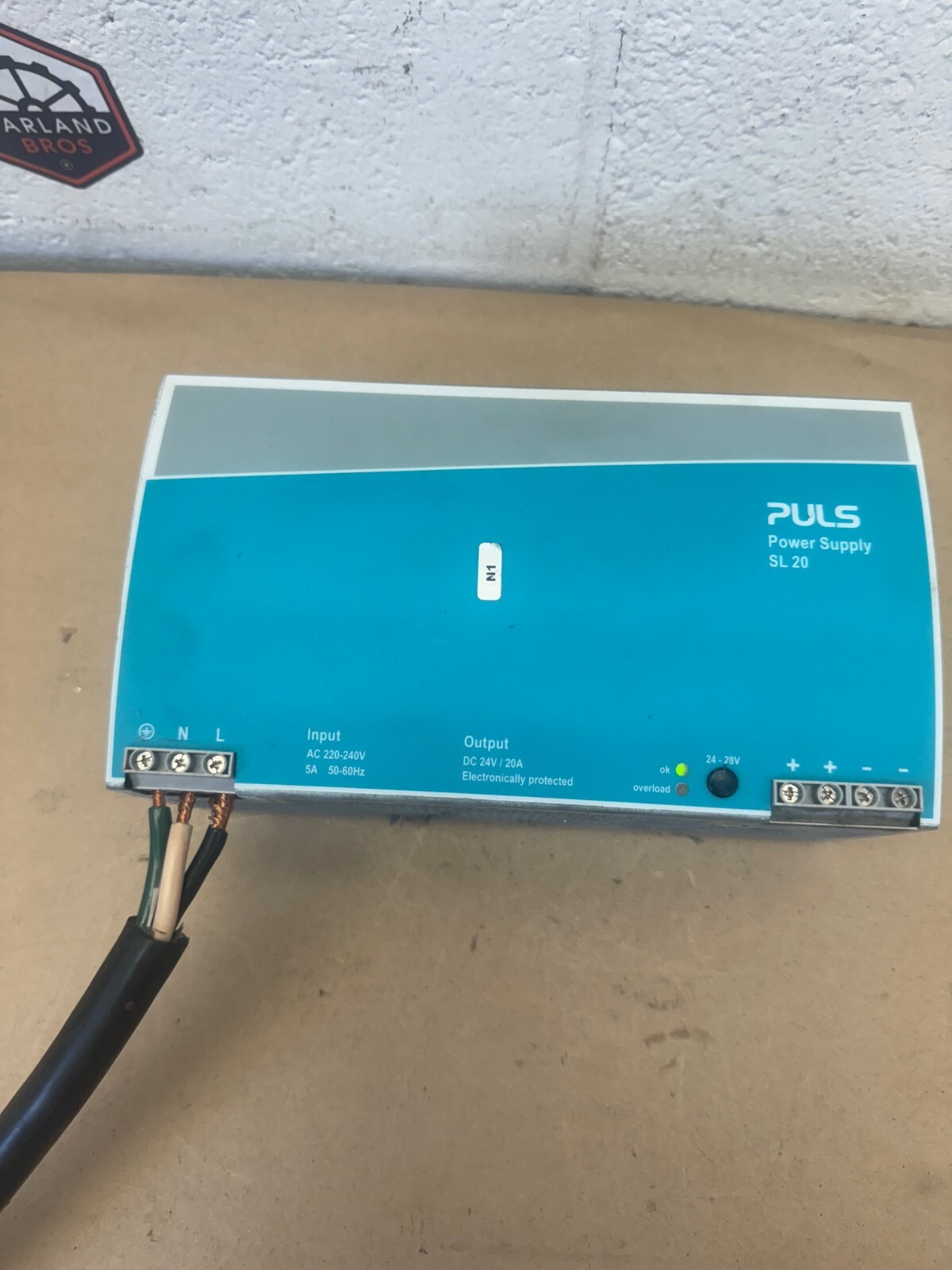 PULS SL20.100 Power Supply, In:AC 200-240V, 5A, Out:DC 24-28, 20A, 480-600W